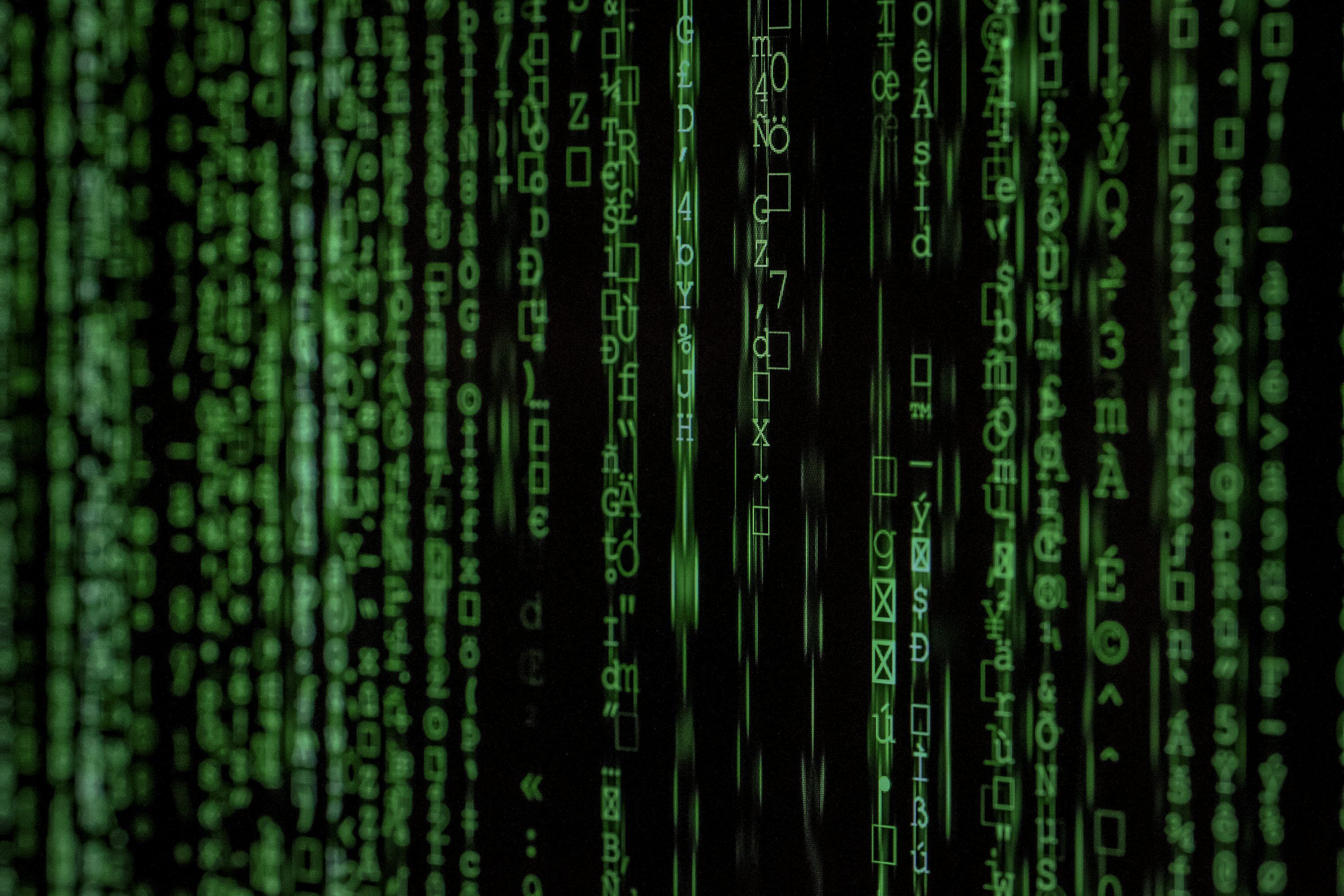 Matrix-Code, Digitaler Regen, Grün, Schwarz, Code, 2K, Hintergrundbild für den PC