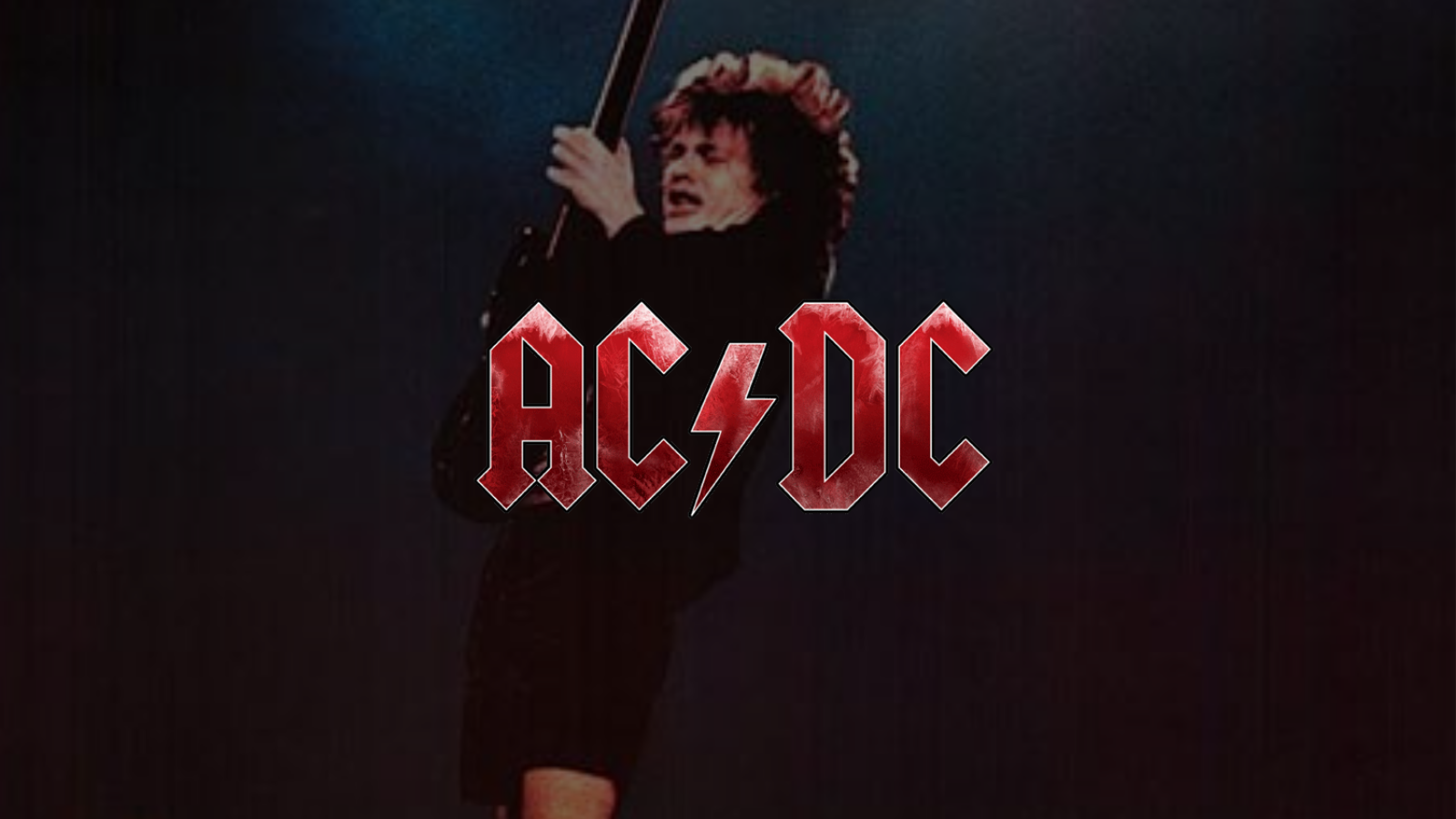 Angus Young, AC/DC, Gitarre, Logo, Konzert, 16:9, HD-Hintergrundbild für den Desktop