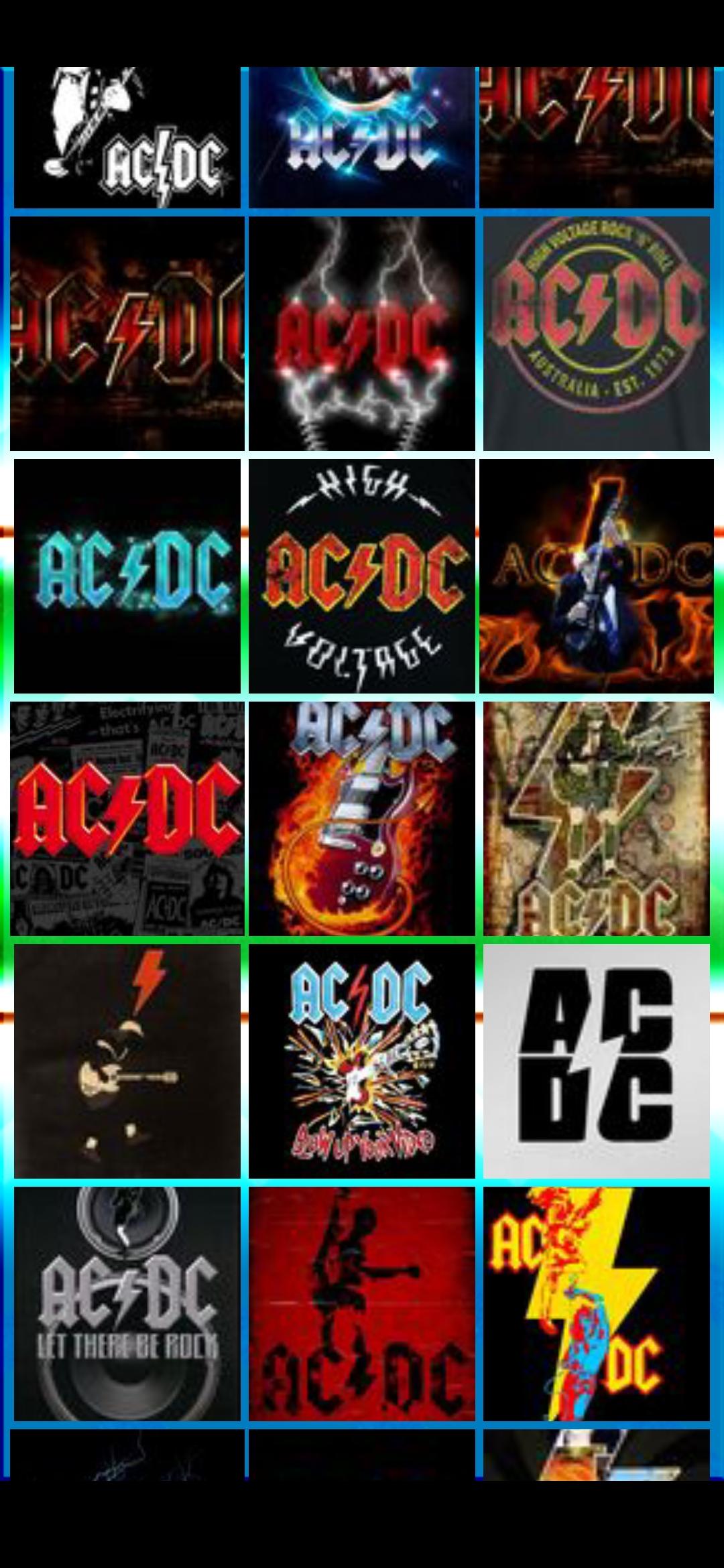 AC/DC, Collage, Albumcover, Raster, Full HD, Hintergrundbild fürs Handy