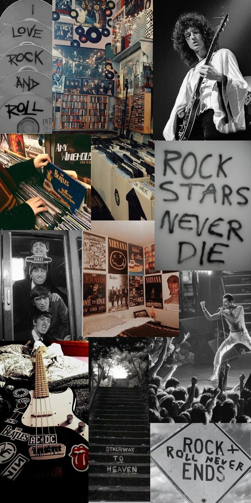 AC/DC, Rock Stars Never Die, Collage, Schwarz-Weiß, HD, Sperrbildschirm fürs iPhone