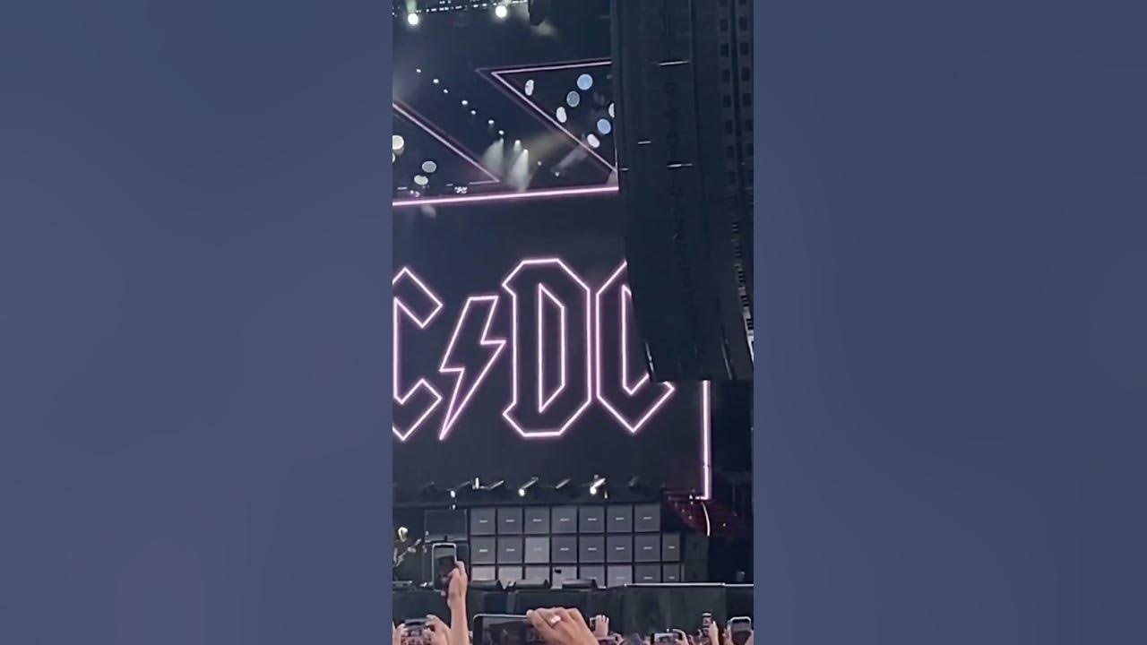 AC/DC, Konzert, Neonlogo, Bühne, Publikum, HD, Desktop-Hintergrund für Windows