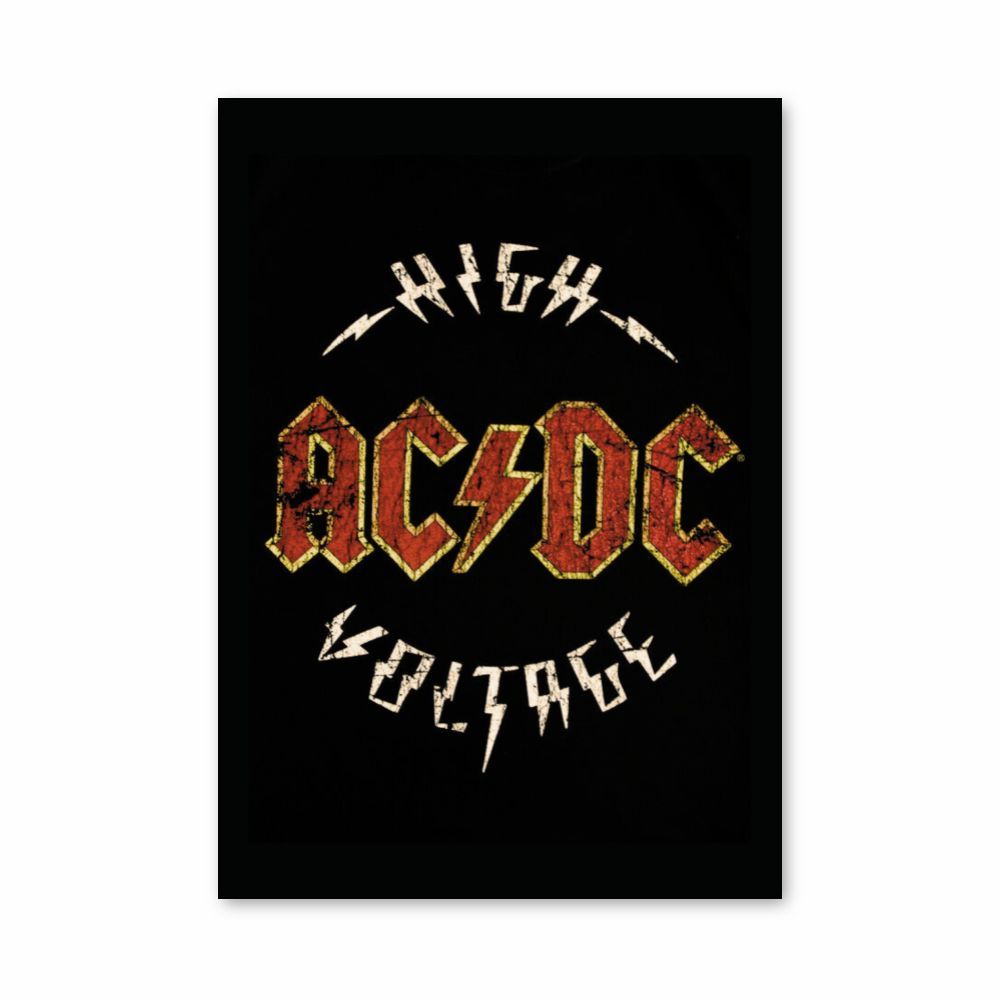 AC/DC, High Voltage, Logo, Schwarz, Orange, Hintergrundbild für iPad und Tablet