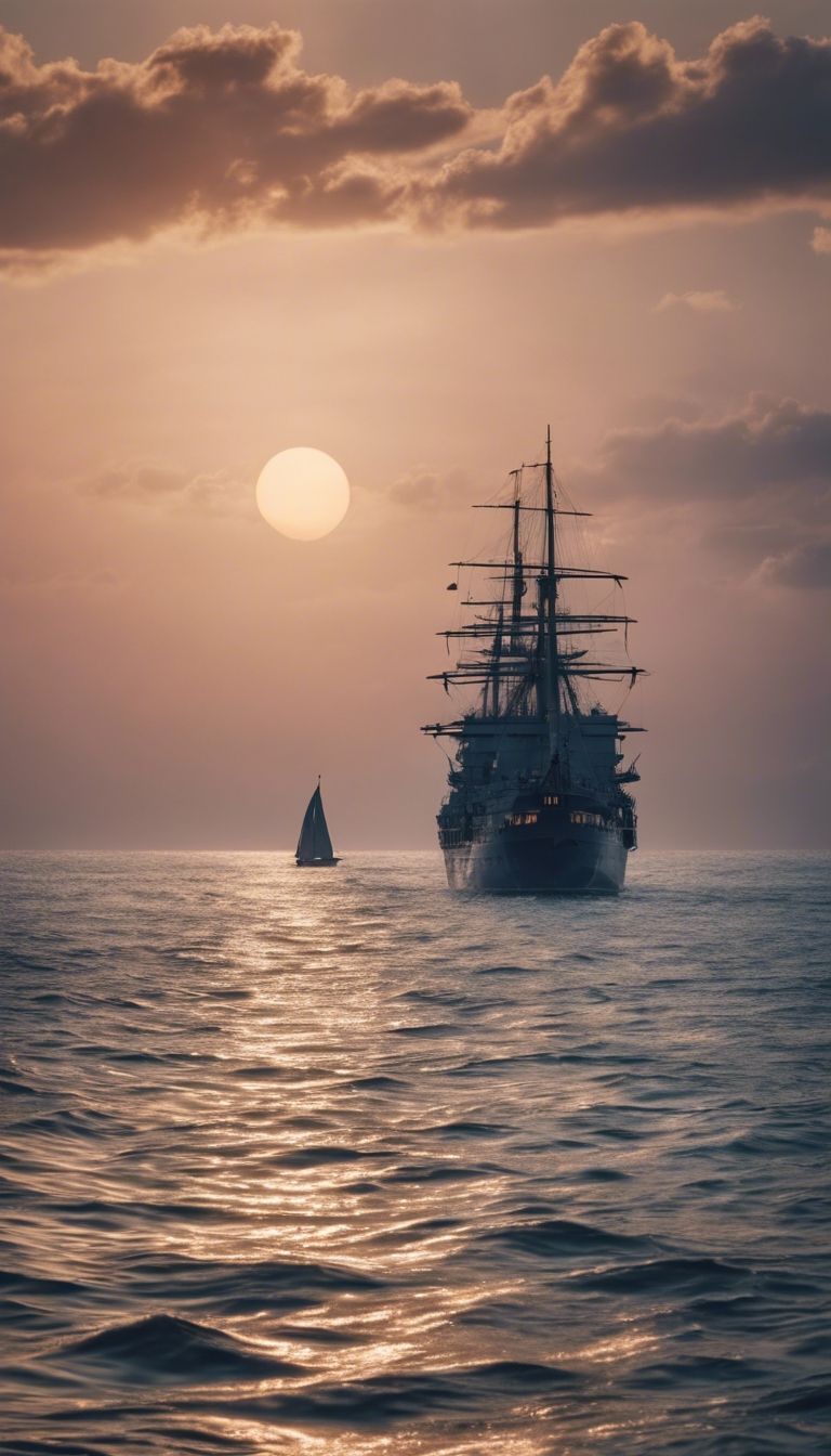 Segelschiff, Sonnenuntergang, Meer, Silhouette, Segelboot, HD, Handy-Hintergrundbild