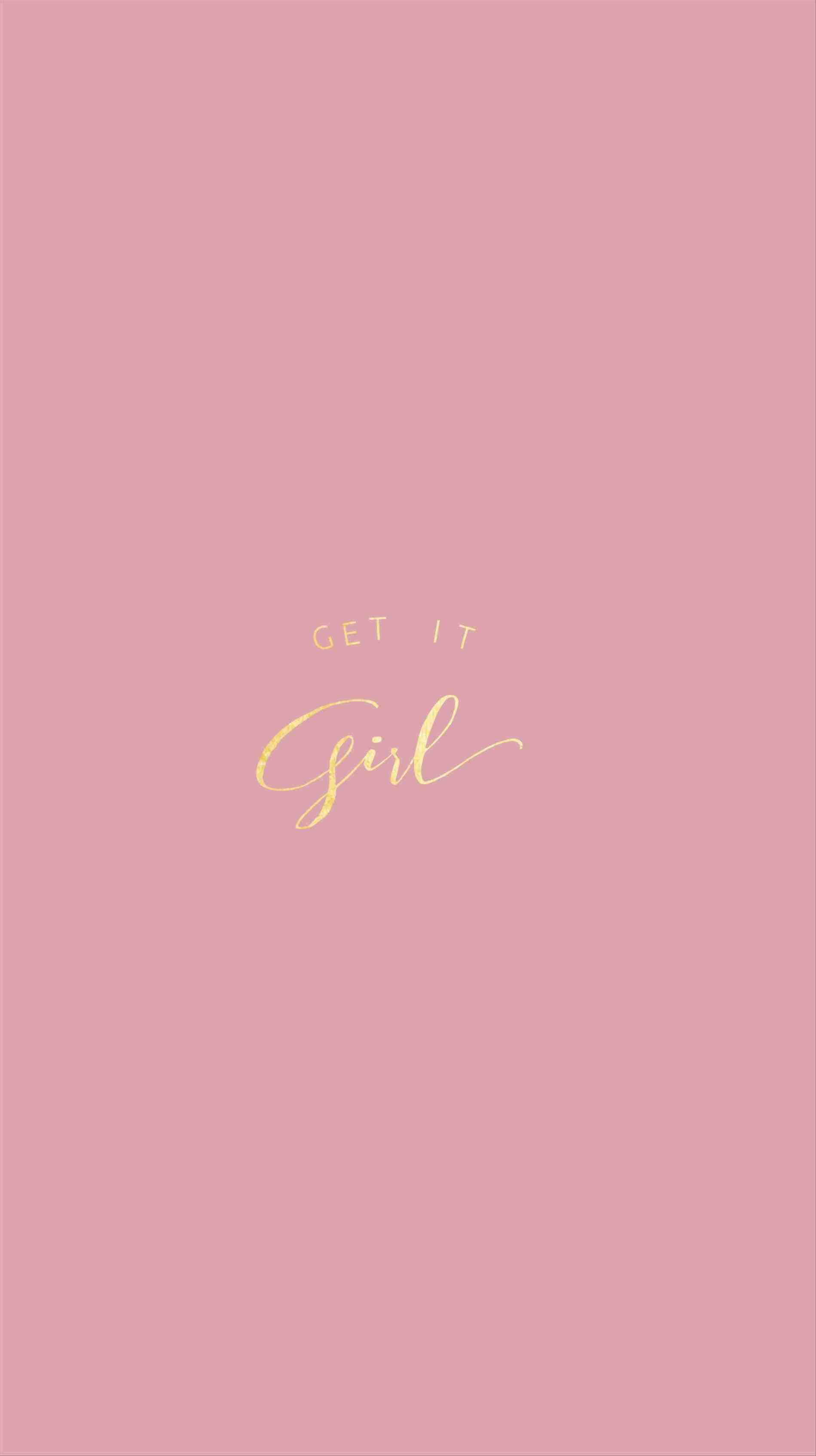 Spruch, Goldschrift, Rosa Hintergrund, Minimalistisch, QHD+, Sperrbildschirm fürs iPhone
