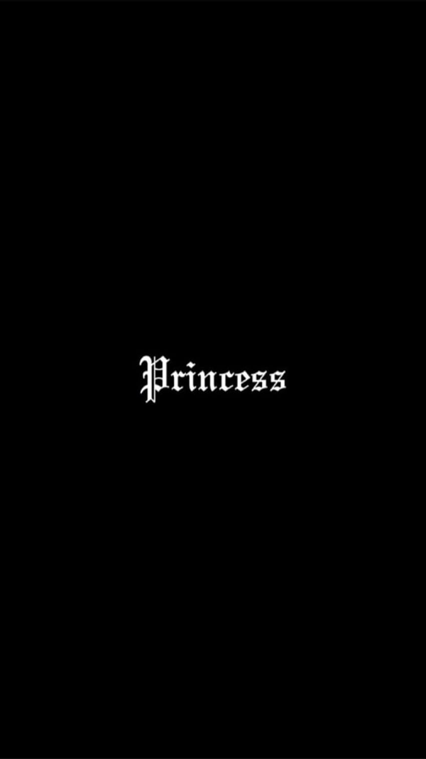 Princess, Schriftzug, Schwarzer Hintergrund, Minimalistisch, Sperrbildschirm fürs iPhone