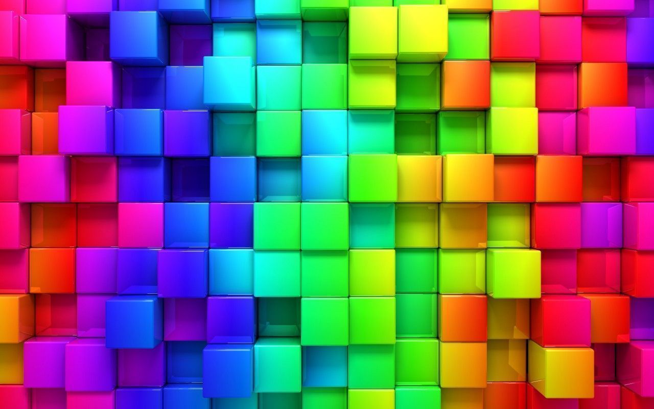 3D-Würfel, Regenbogenfarben, Bunt, Geometrisch, Muster, HD, Desktop-Hintergrund für Windows