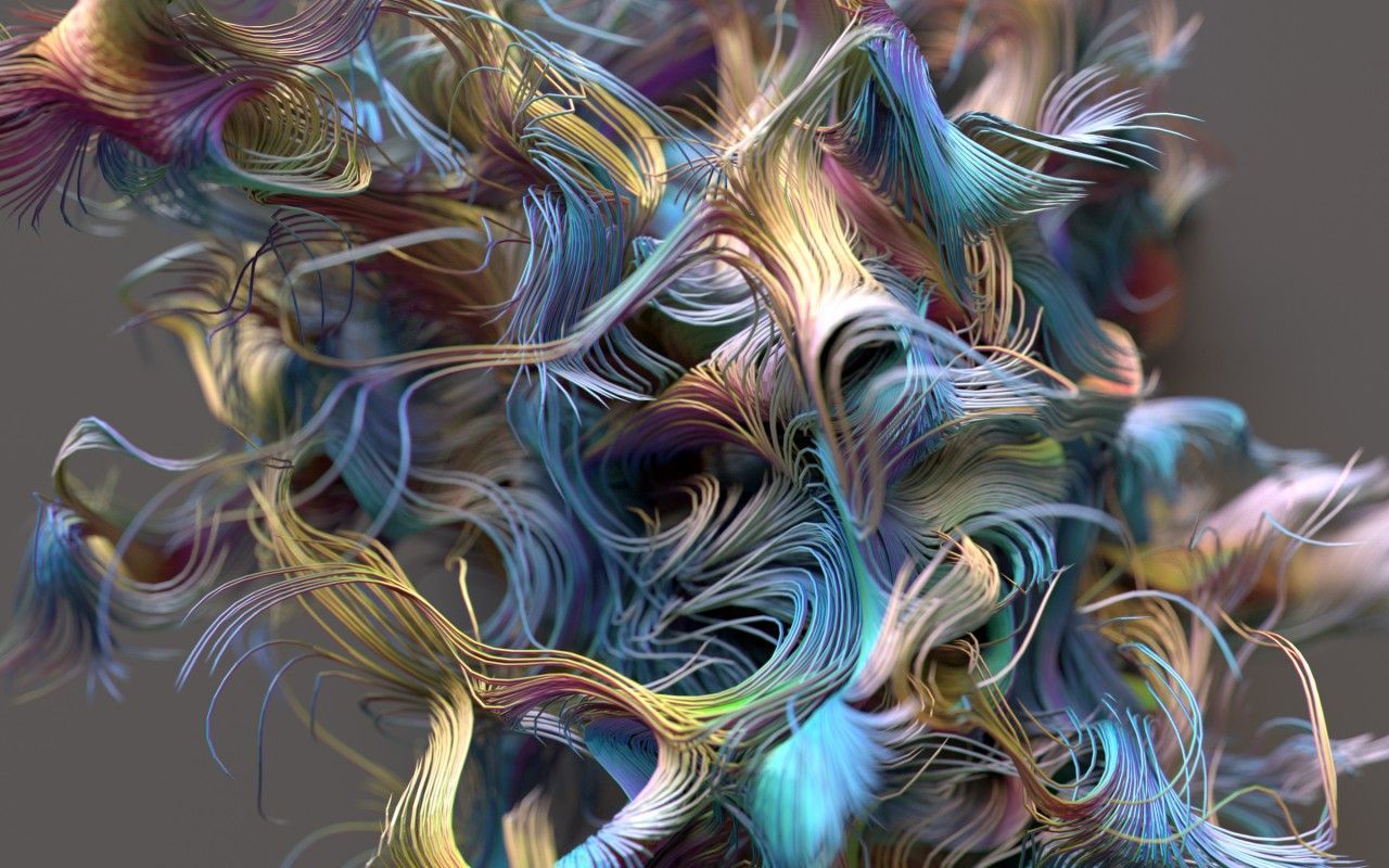 Verdrehte Formen, Bänder, Pastelltöne, 3D-Rendering, Abstrakt, HD, PC-Hintergrundbild