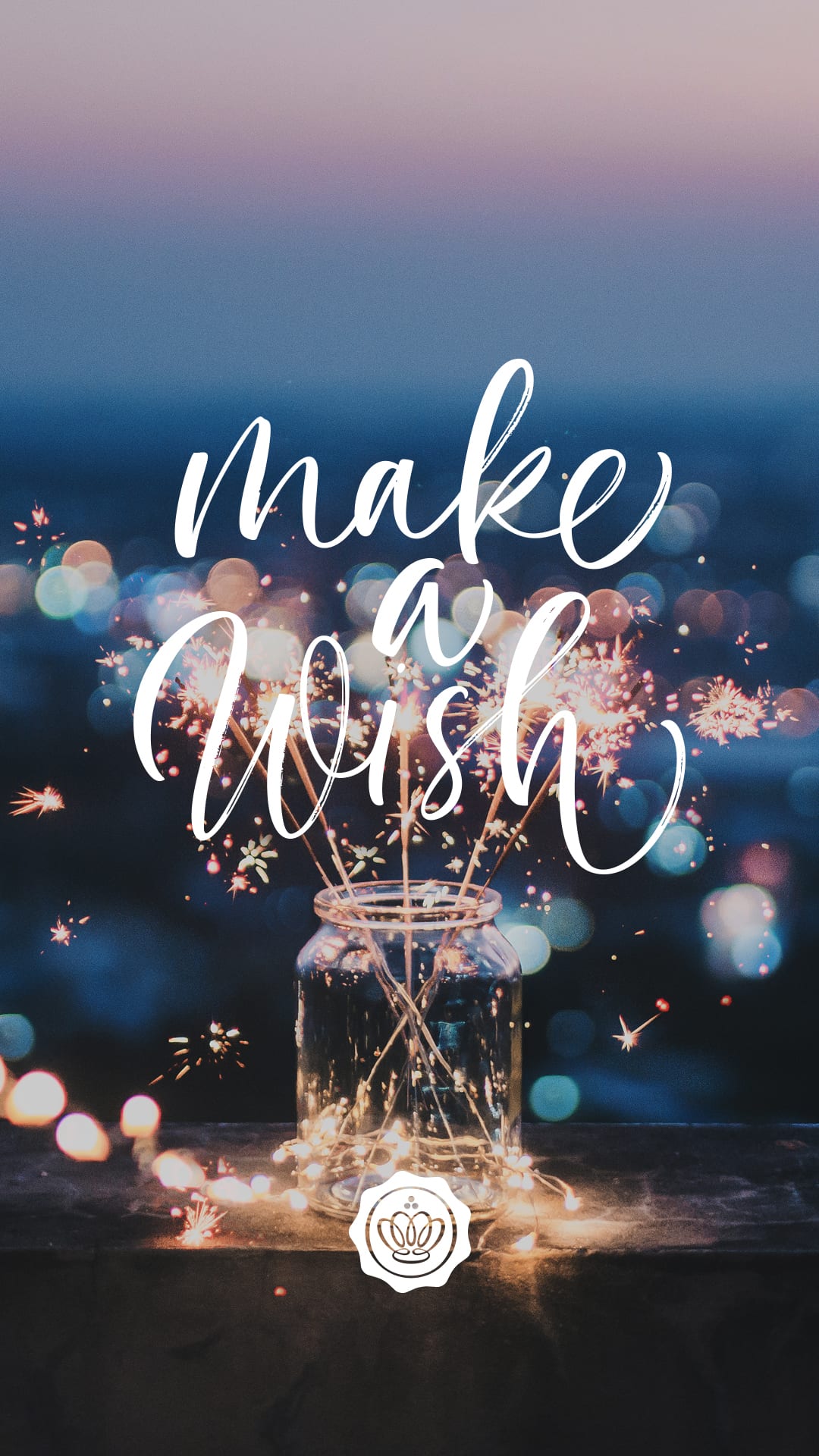 Make a Wish, Spruch, Bokeh, Einmachglas, Lichter, Full HD, Hintergrundbild fürs Handy