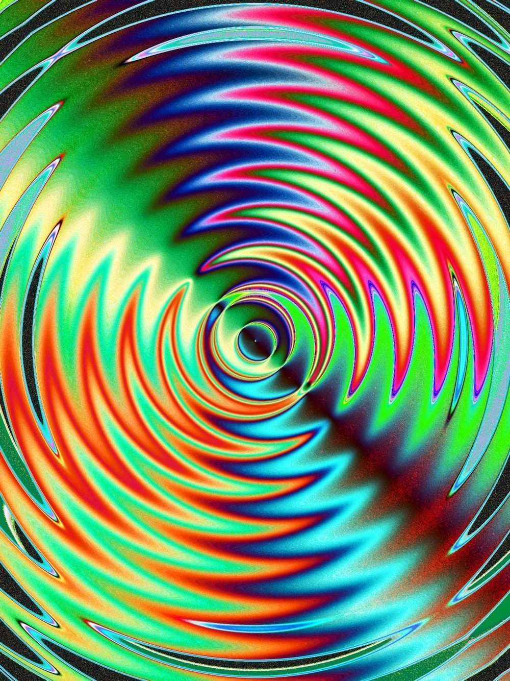 Spirale, Wellenringe, Grün-Rot, Optische Täuschung, HD, iPad-Hintergrundbild
