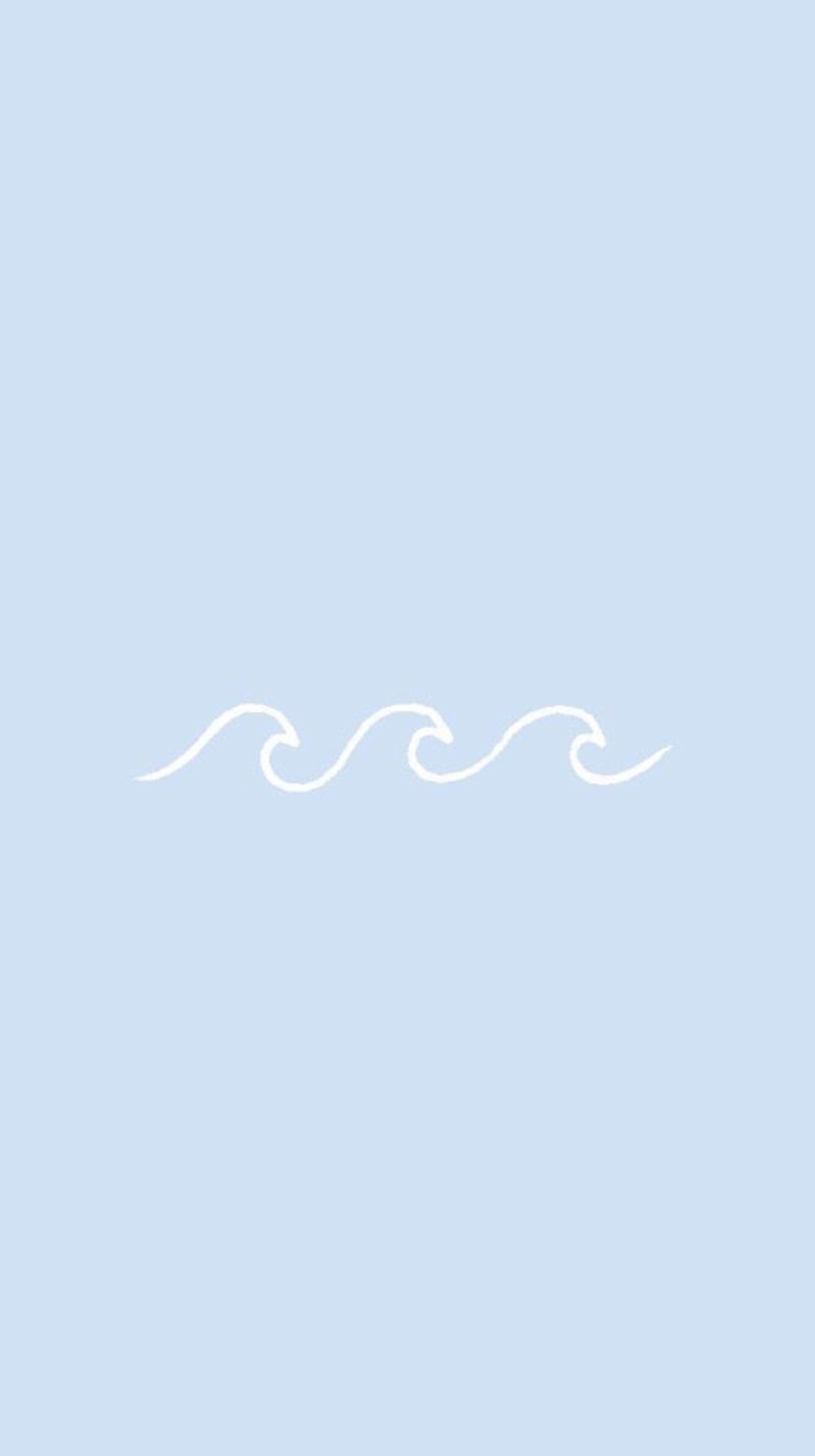 Wellen, Line Art, Hellblau, Minimalistisch, QHD+, Hintergrundbild fürs Handy