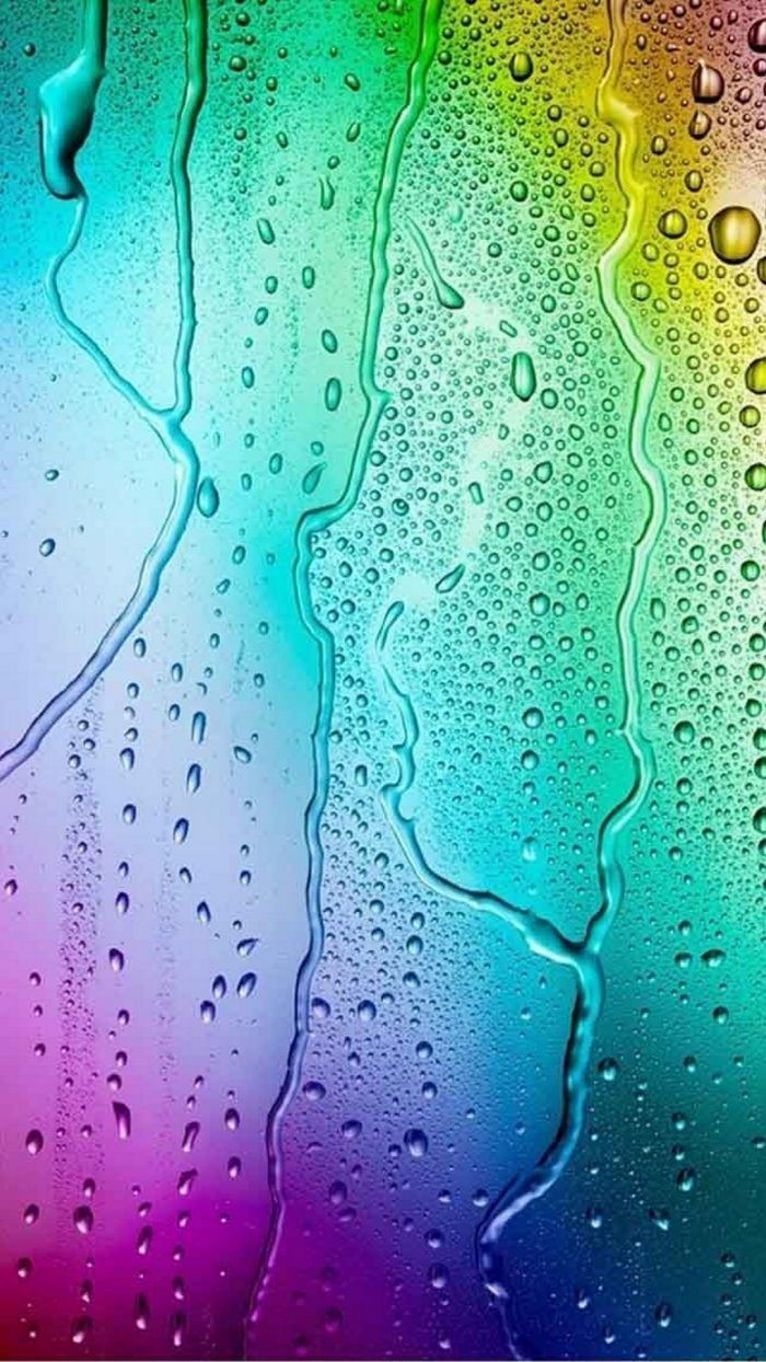 Wassertropfen, Glasscheibe, Türkis, Pink, Regen, Hintergrundbild für iPhone und Android