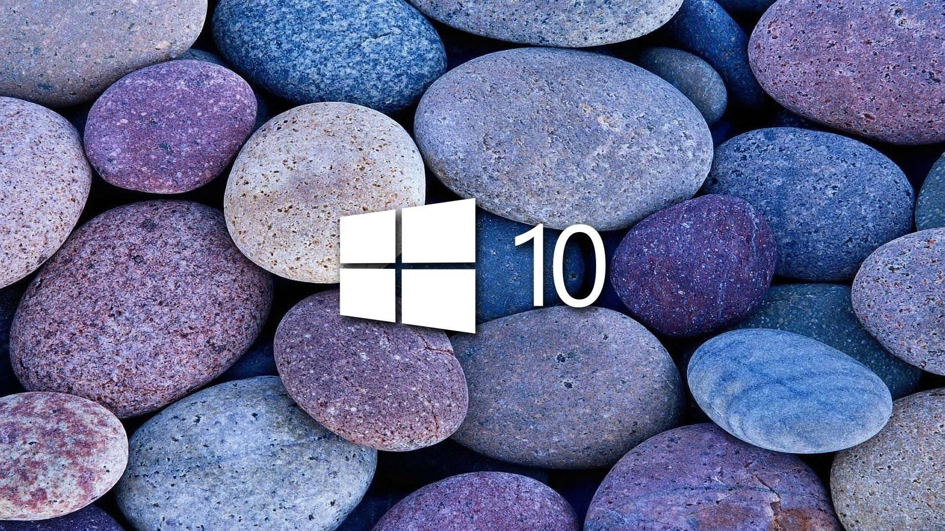 Windows 10, Logo, Kieselsteine, Steine, Full HD 1080p, Desktop-Hintergrundbild