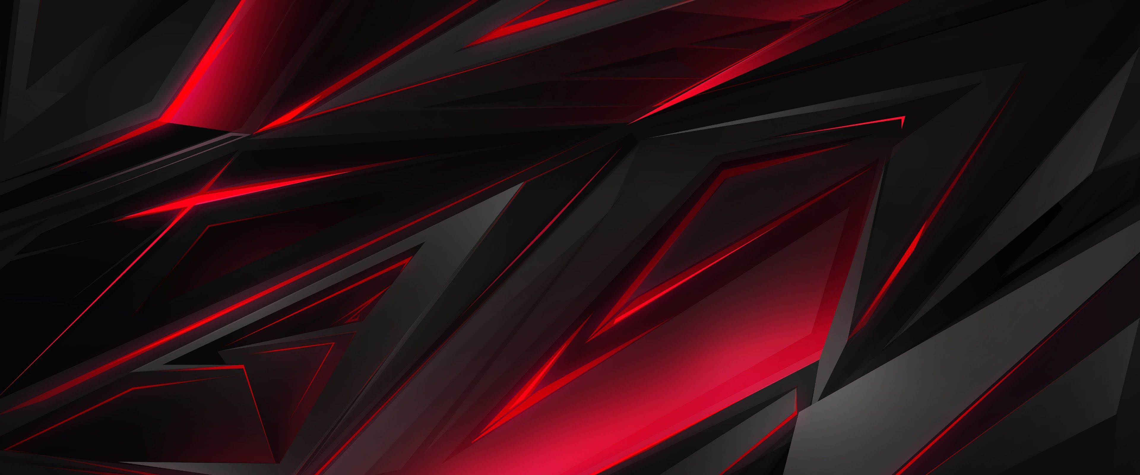 Abstrakt, Rot, Schwarz, Geometrische Formen, 21:9, 4K-Hintergrundbild für den Desktop