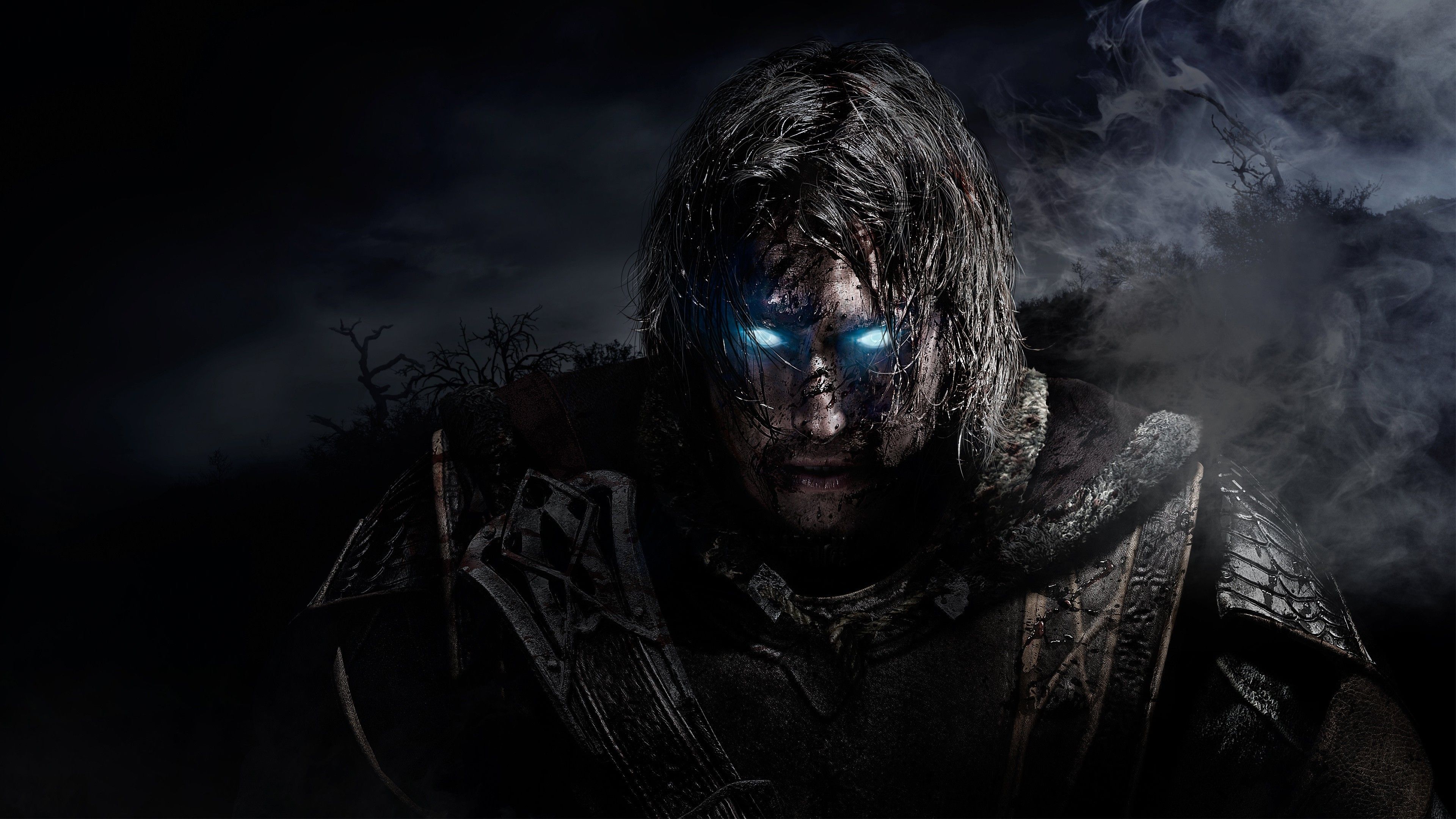 Talion, Mittelerde: Mordors Schatten, Leuchtende Augen, Dunkel, Ranger, 3840x2160, Desktop-Hintergrund
