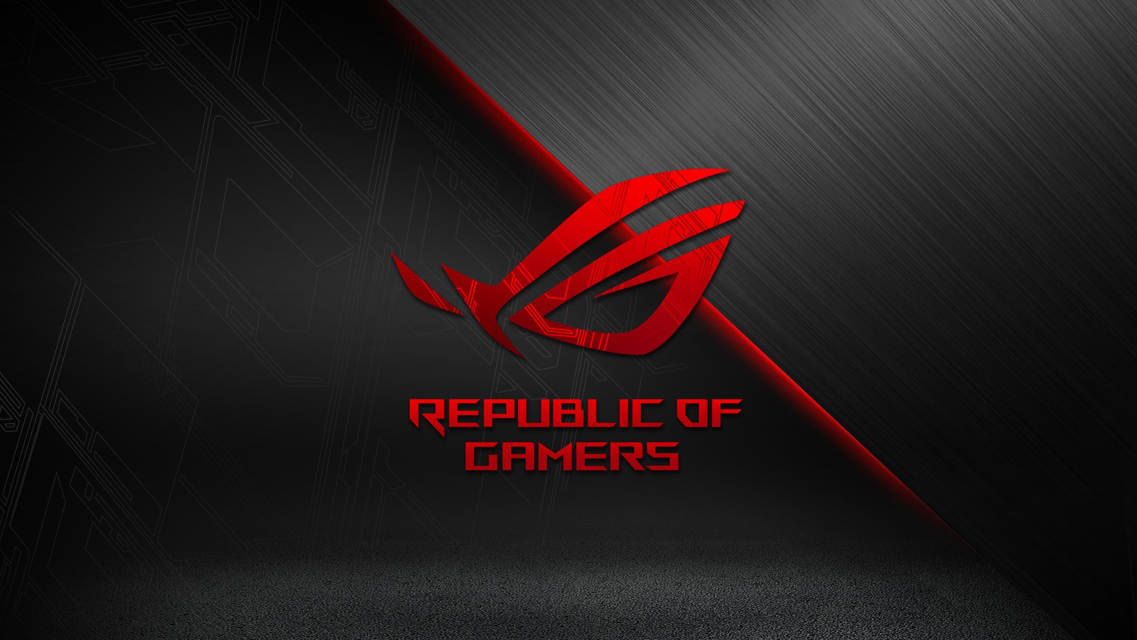 Republic of Gamers, ROG, Logo, Rot, Schwarz, 4K, Hintergrundbild für den PC