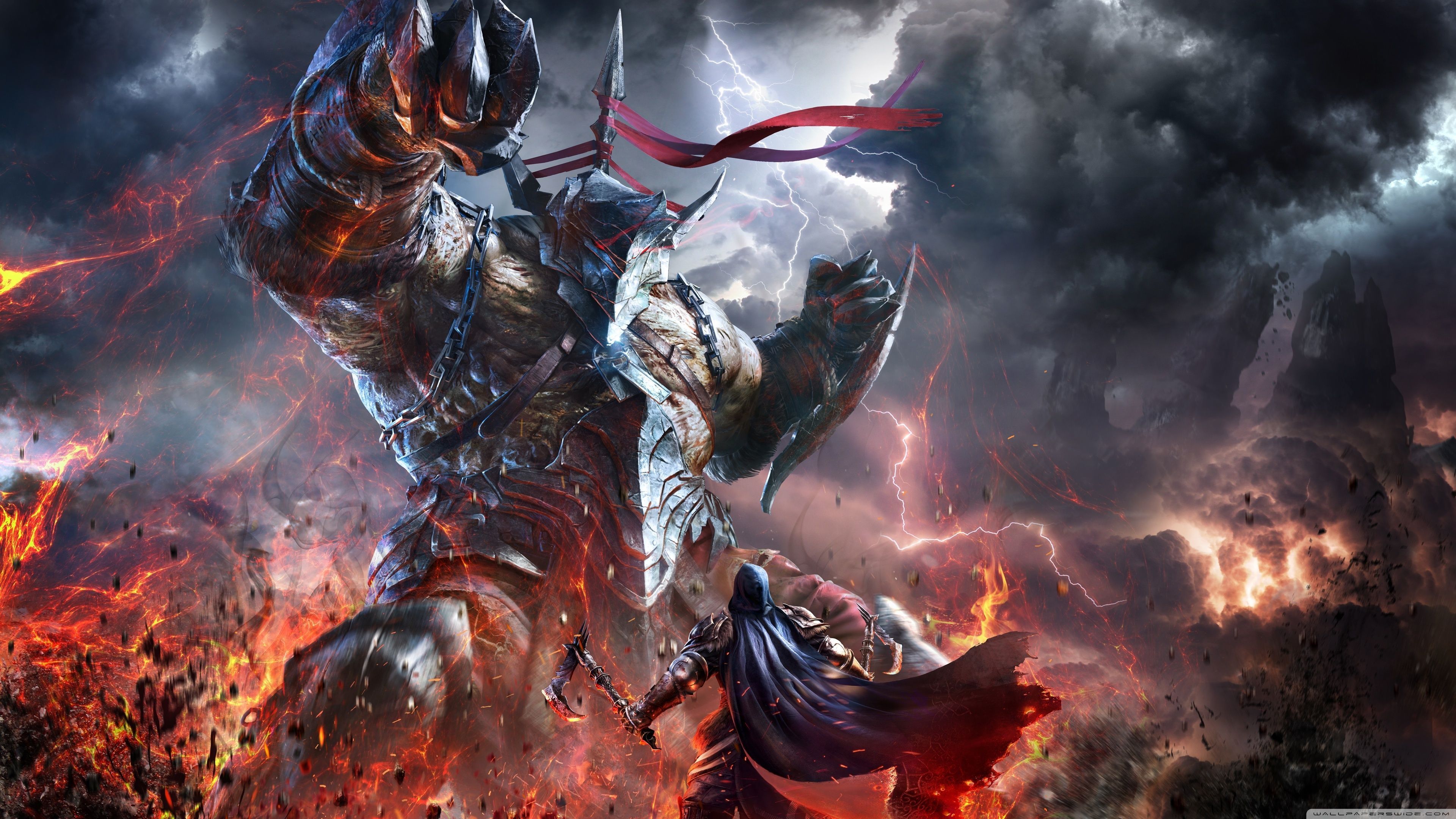 Lords of the Fallen, Ritter, Dämon, Kampf, Dark Fantasy, 3840x2160, PC-Hintergrundbild