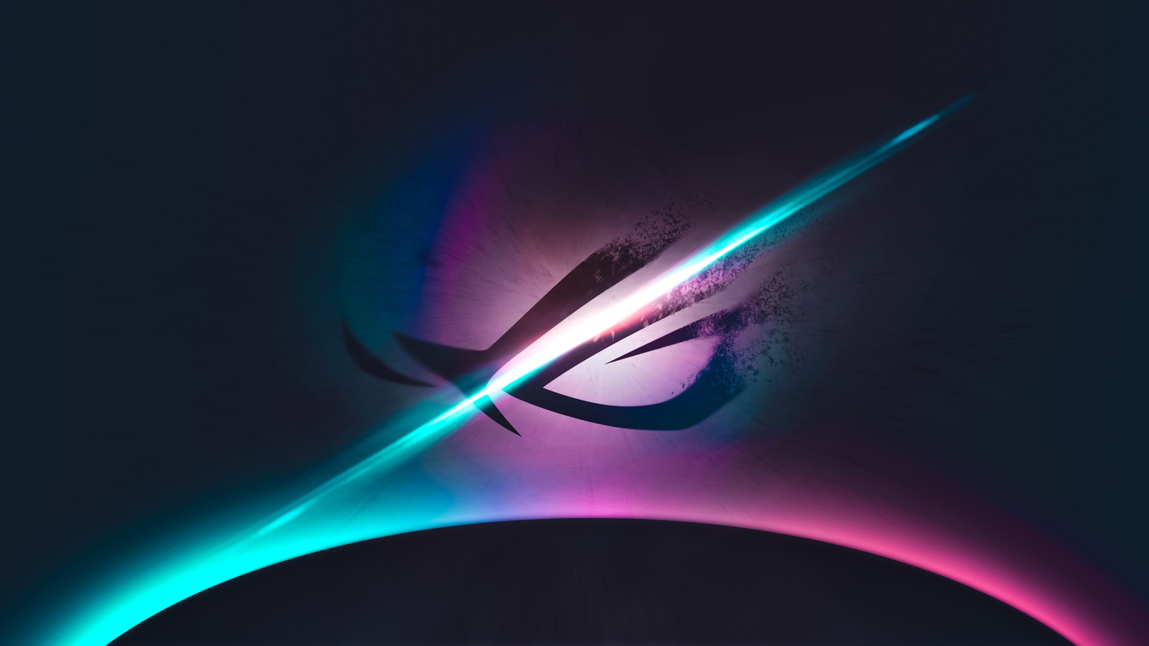 Republic of Gamers, ROG, Logo, Neonlicht, Dunkelblau, 4K 2160p, Desktop-Hintergrundbild
