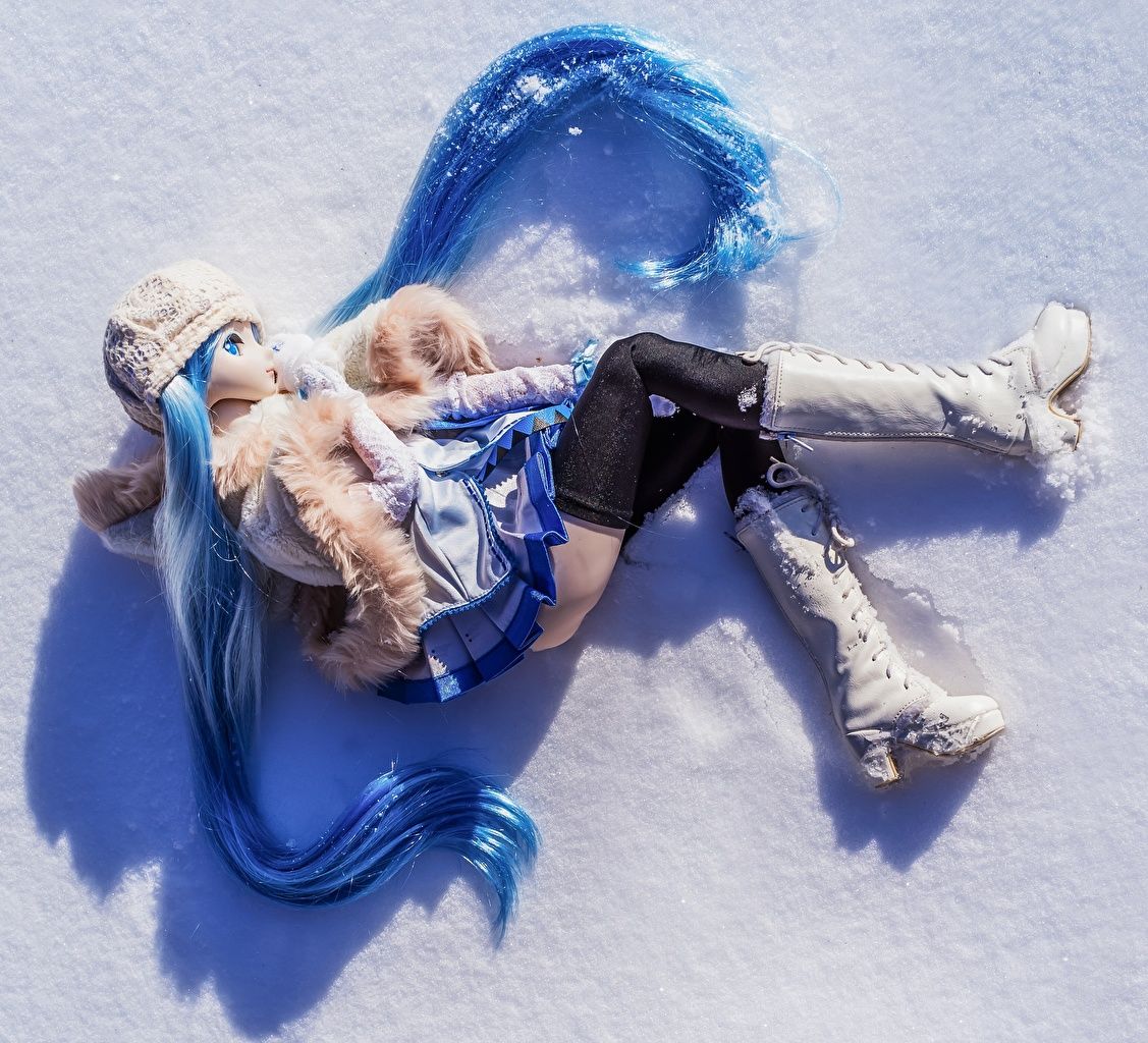 Hatsune Miku, Snow Miku, Figur, Schnee, Türkises Haar, Hintergrundbild für iPad und Tablet