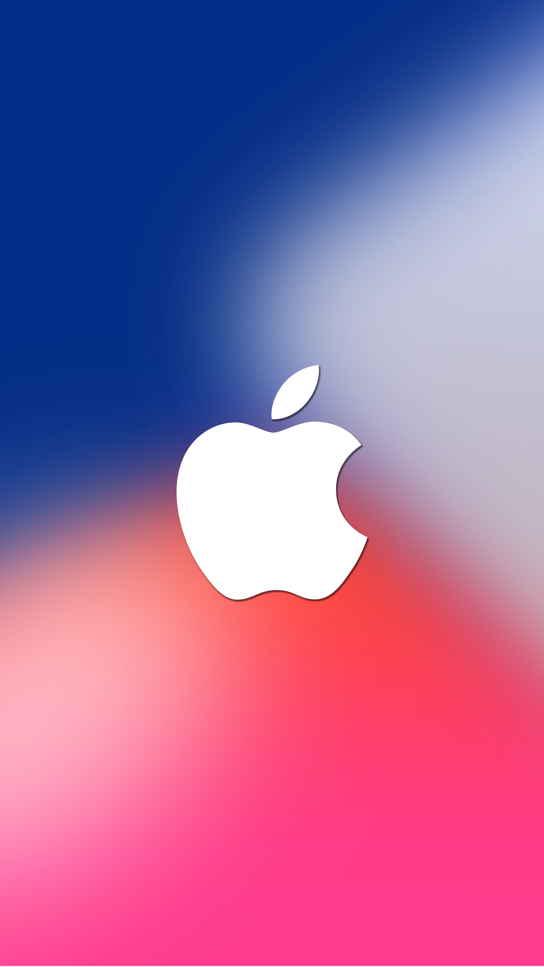 Apple-Logo, Apple, Farbverlauf, Rosa, Blau, QHD+, Sperrbildschirm fürs iPhone
