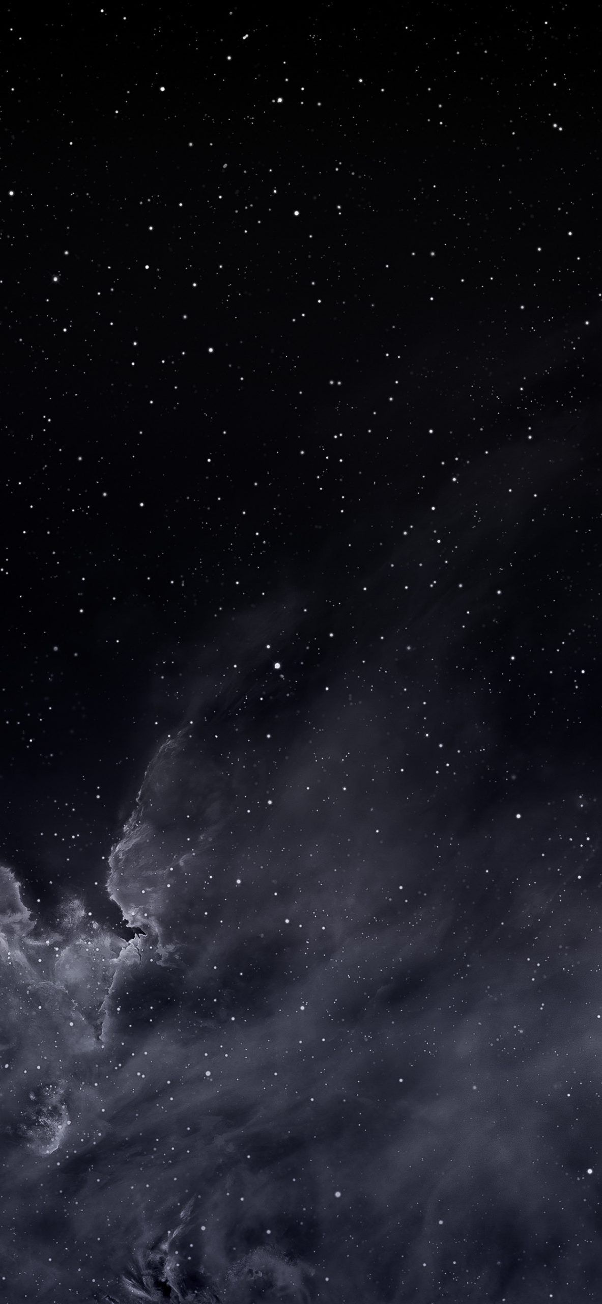 Sterne, Nebel, Schwarz-Weiß, Weltraum, Full HD, Handy-Hintergrund im Hochformat