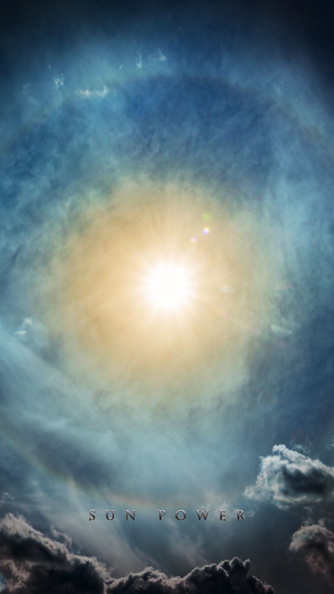 Halo, Sonne, Wolken, Himmel, Full HD, Hintergrundbild fürs Handy