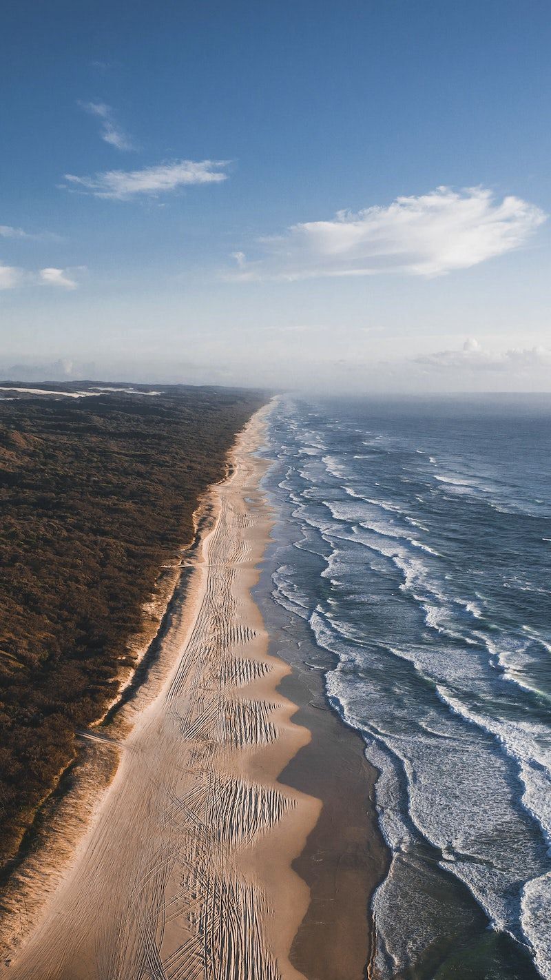 Küste, Strand, Luftaufnahme, Wellen, Meer, HD, Hintergrundbild fürs Handy