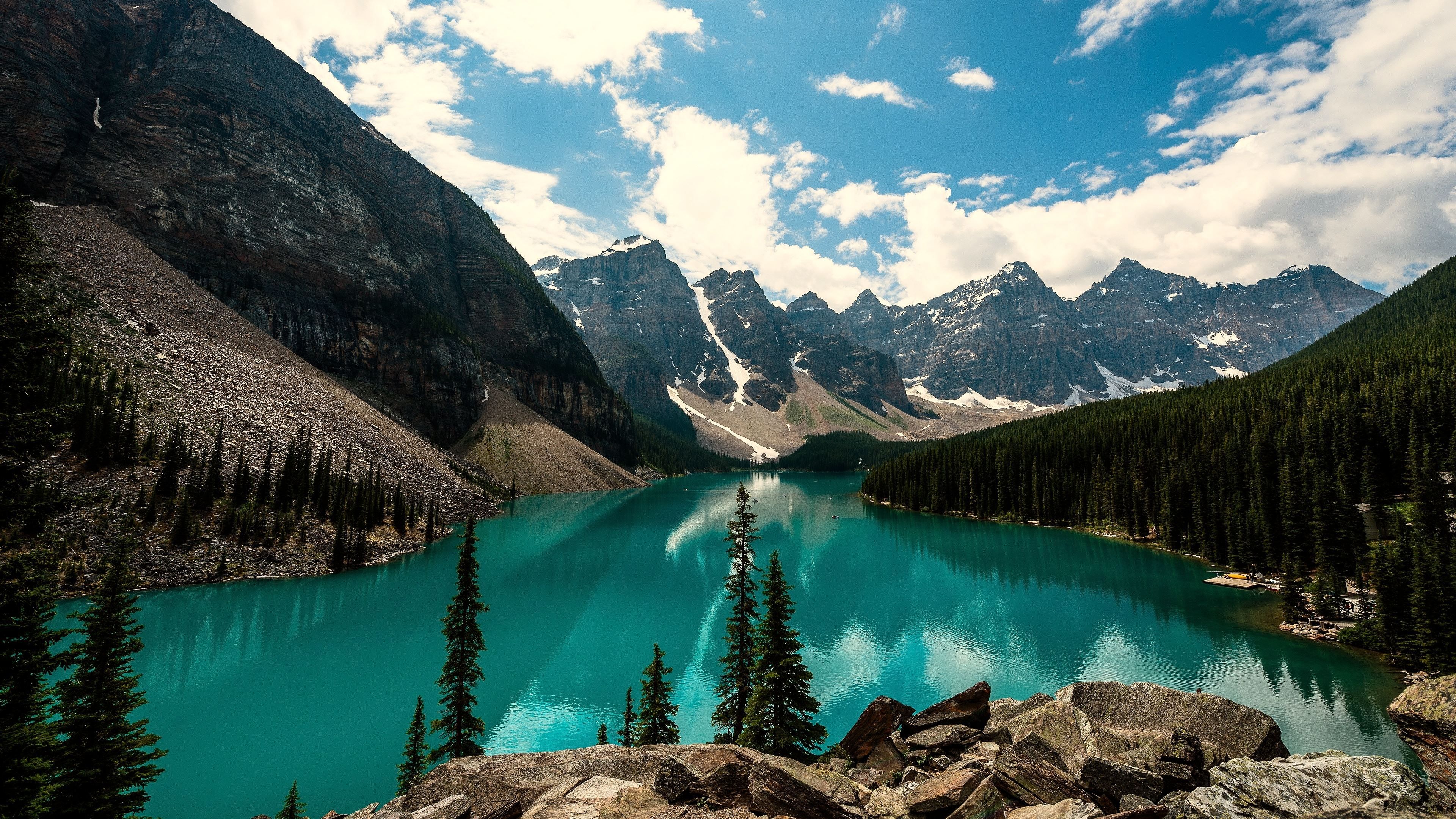Moraine Lake, Banff-Nationalpark, Kanada, Valley of the Ten Peaks, Türkises Wasser, 2160p Wallpaper
