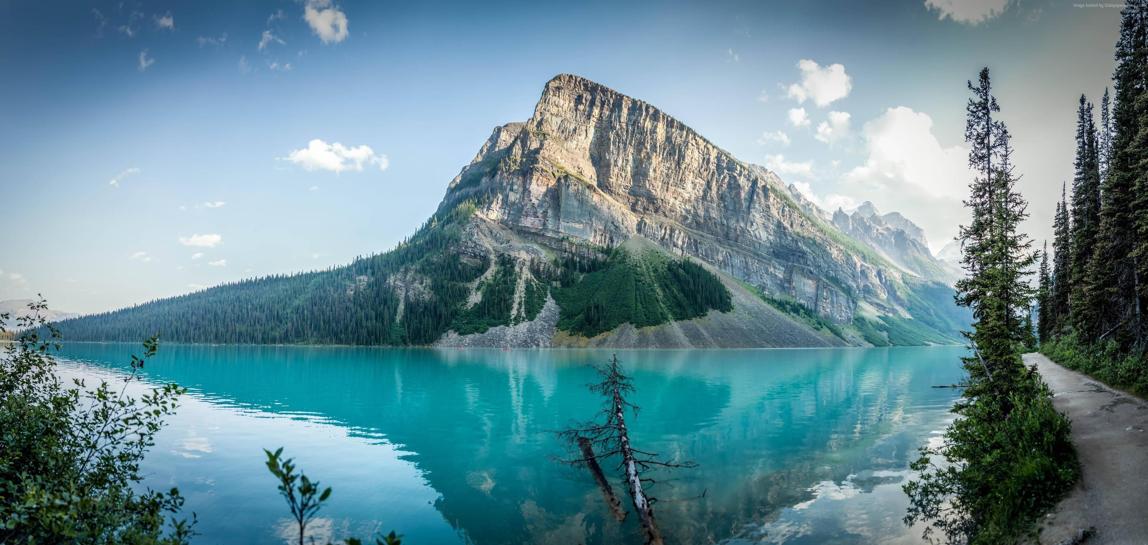 Lake Louise, Banff-Nationalpark, Kanada, Türkises Wasser, Berg, 2K-Hintergrundbild für PC