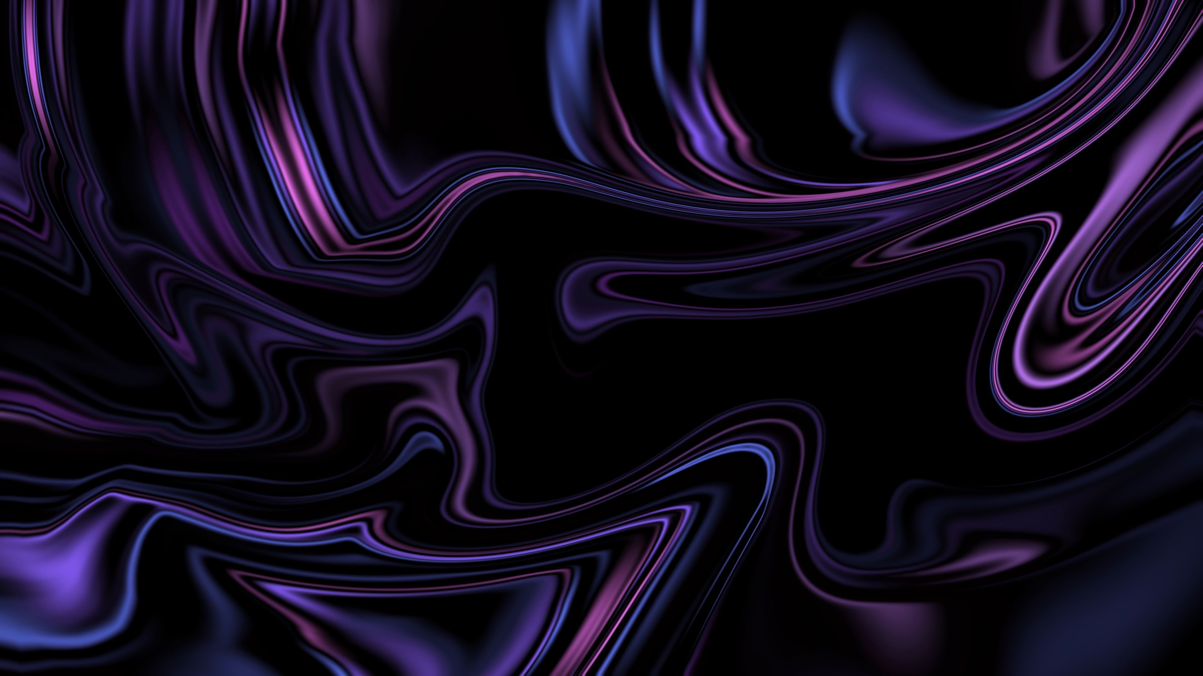 Flüssige Kunst, Lila, Schwarz, Wirbel, Abstrakt, 4K, Hintergrund für den Desktop