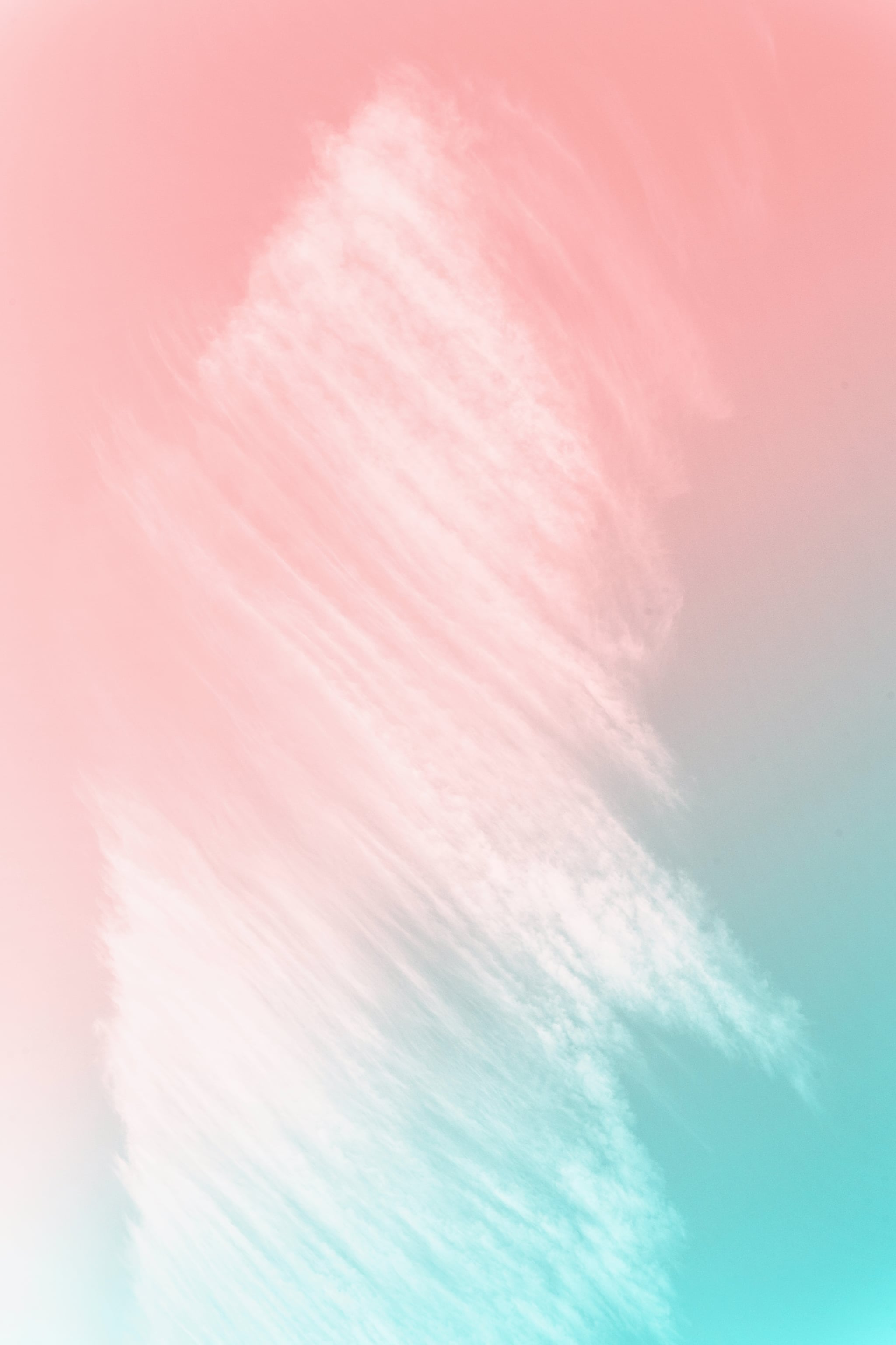 Pinselstriche, Farbverlauf, Rosa, Türkis, Abstrakt, QHD+, Handy-Hintergrund im Hochformat