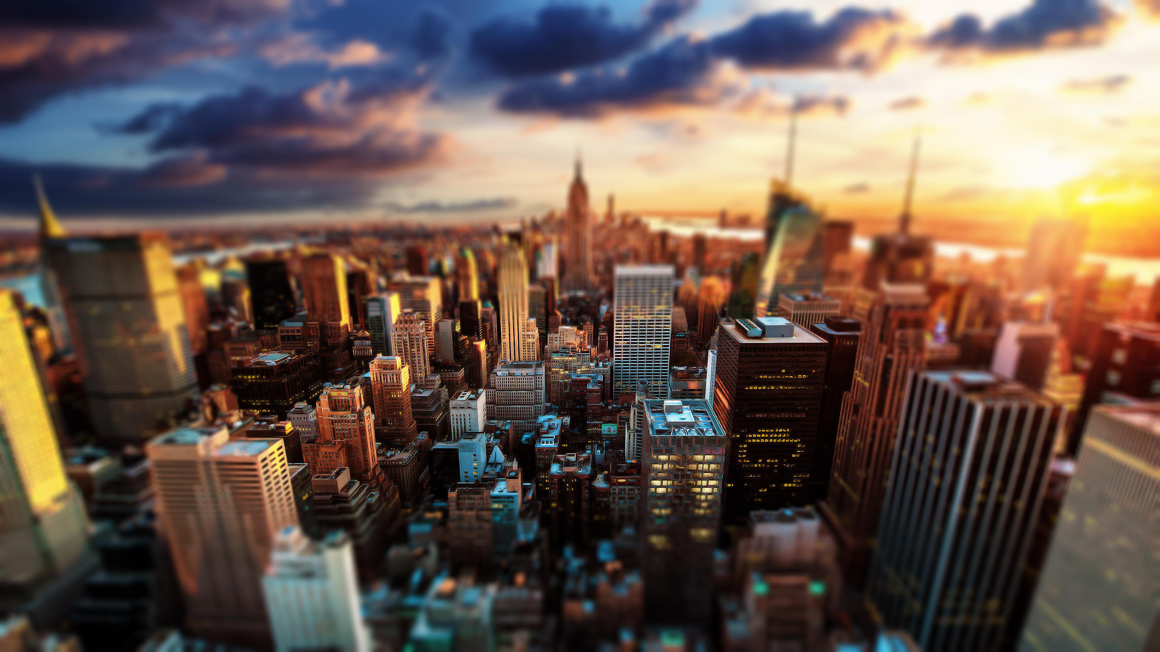 New York City, Empire State Building, Manhattan, Sonnenuntergang, Wolkenkratzer, 4K-Hintergrundbild