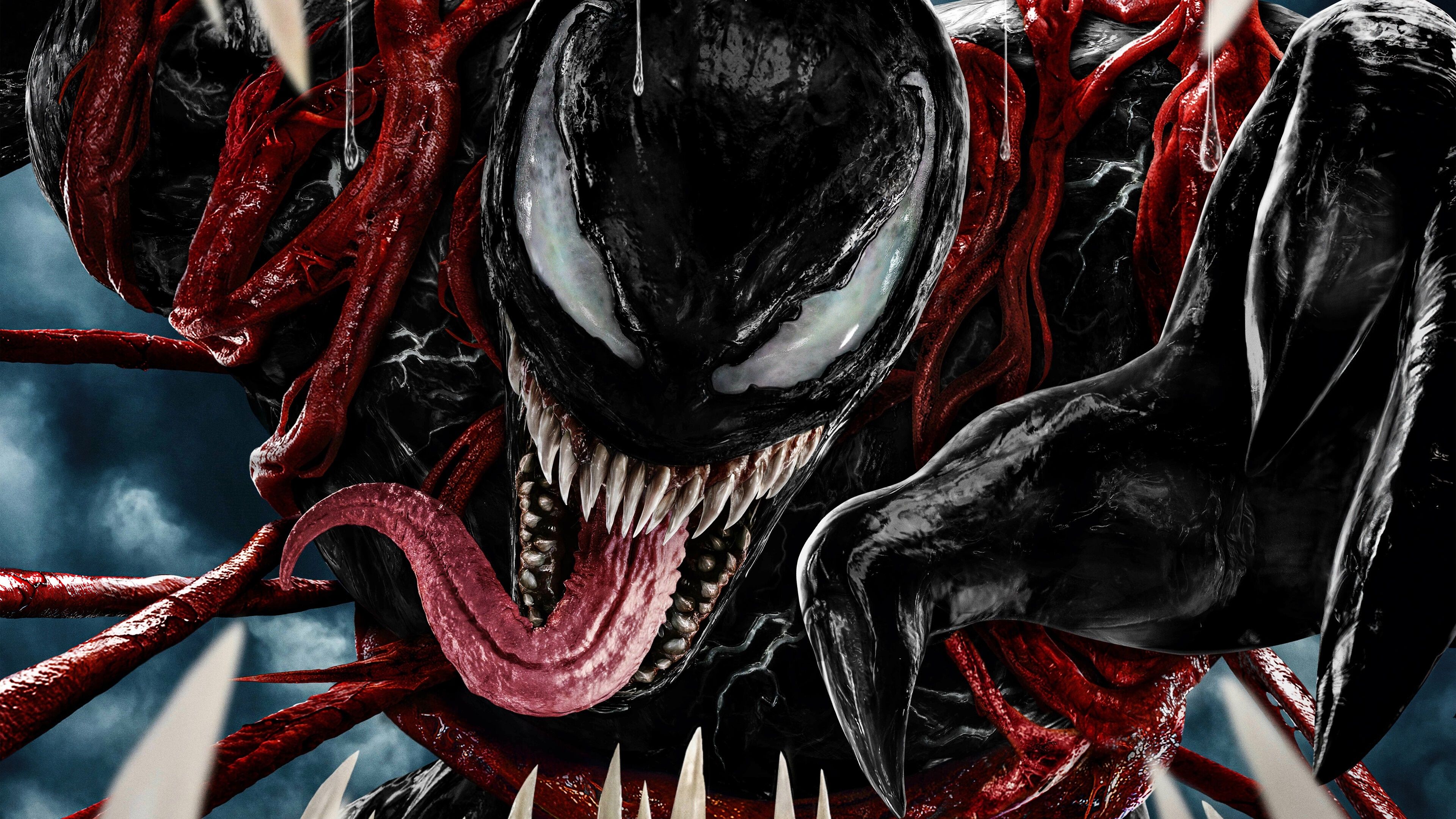 Venom, Carnage, Venom: Let There Be Carnage, Marvel, Zunge, 4K, Breitbild-Hintergrundbild