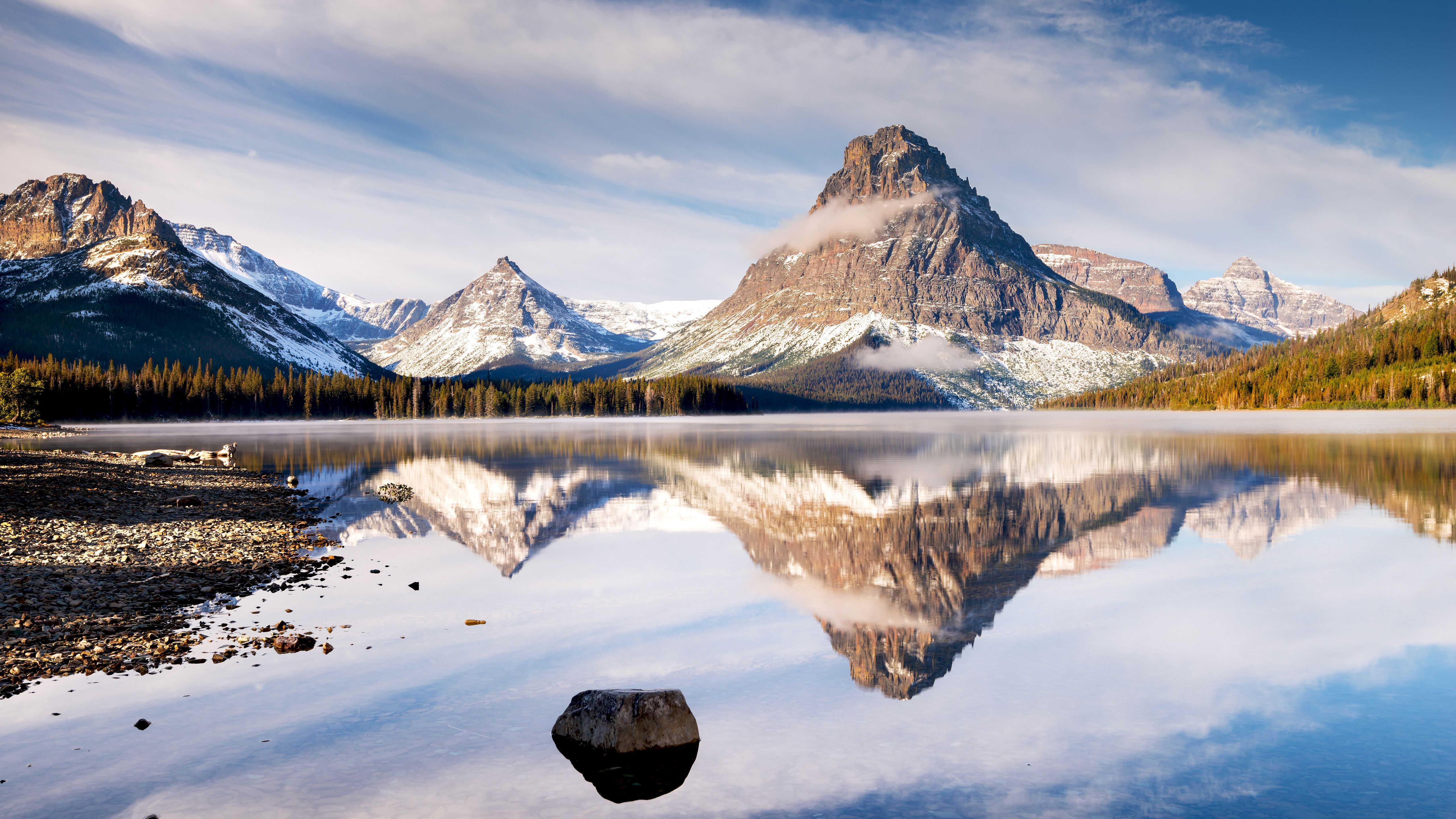 Sinopah Mountain, Two Medicine Lake, Glacier-Nationalpark, Bergsee, Spiegelung, 5K Wallpaper