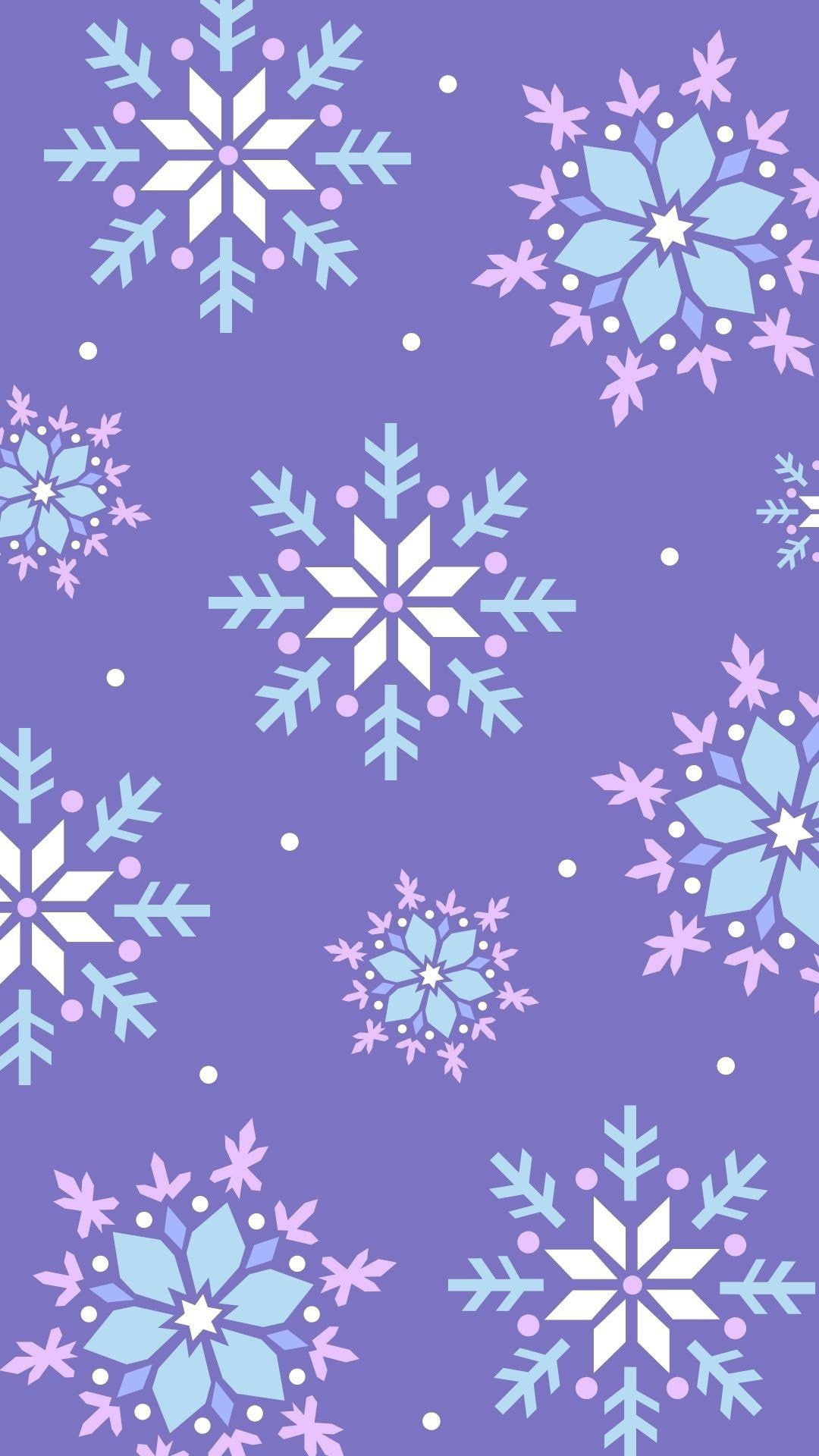 Schneeflocken, Muster, Violetter Hintergrund, Winter, Full HD, Sperrbildschirm fürs iPhone