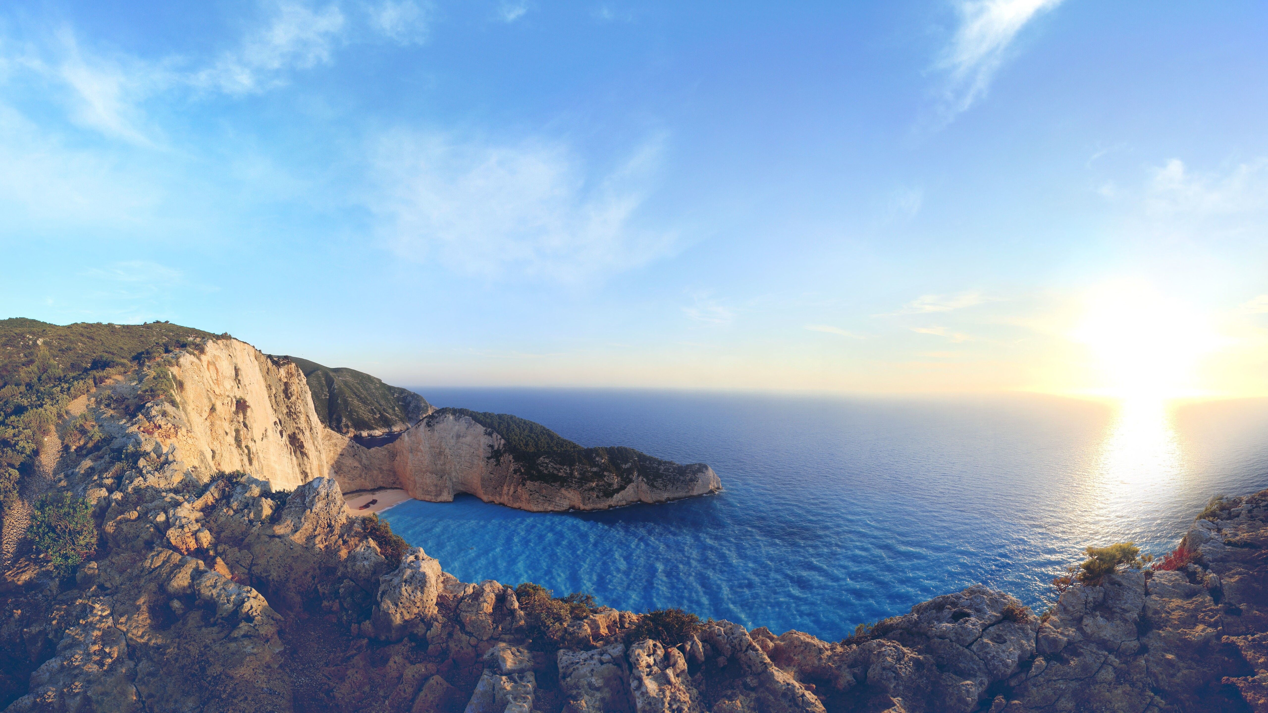 Navagio, Zakynthos, Griechenland, Klippen, Meer, 5K, Hintergrund für den Desktop