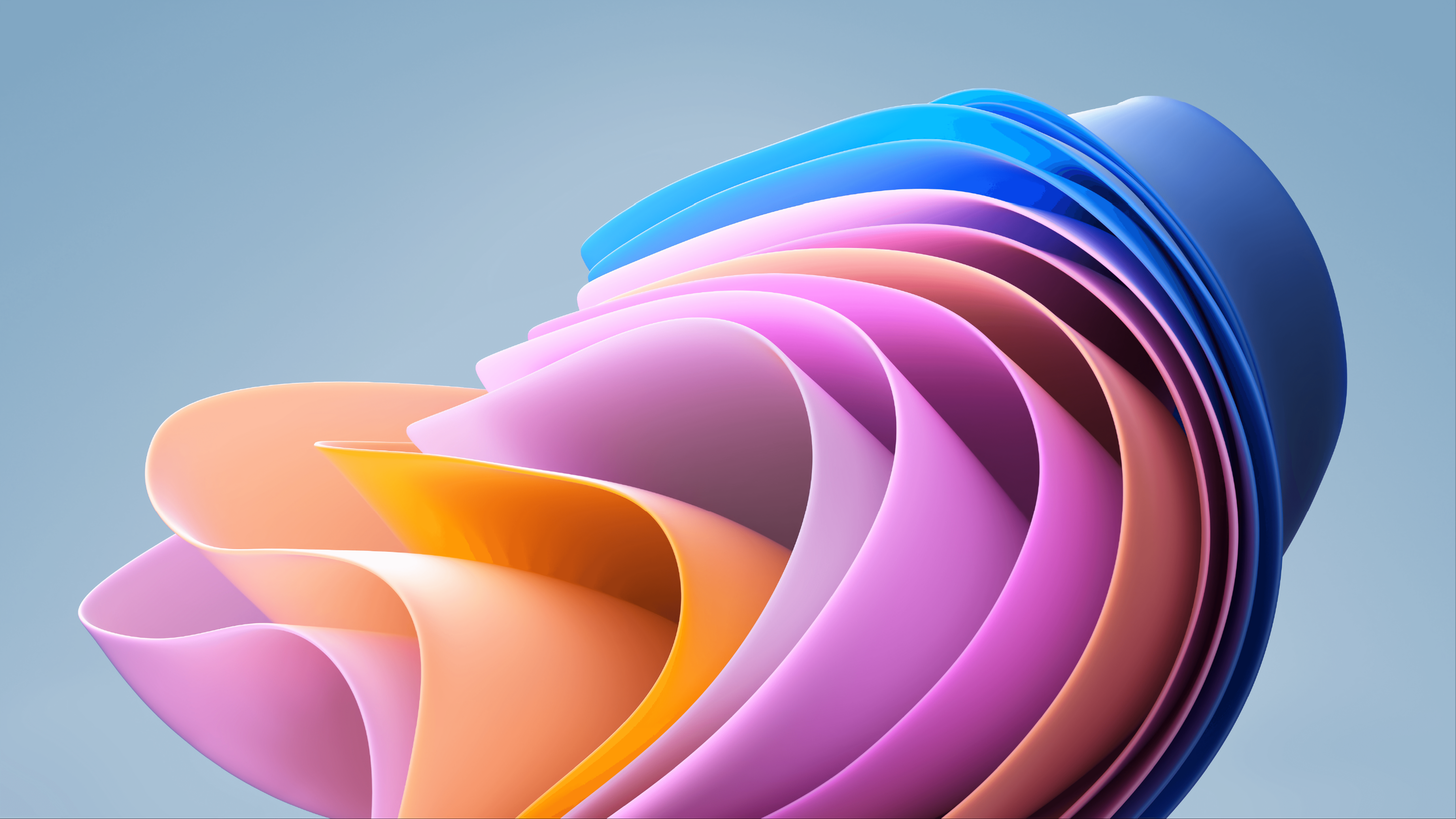 Windows 11, Bloom, Abstrakt, Pastellfarben, 3D-Form, 16:9, 5K-Hintergrundbild für den Desktop