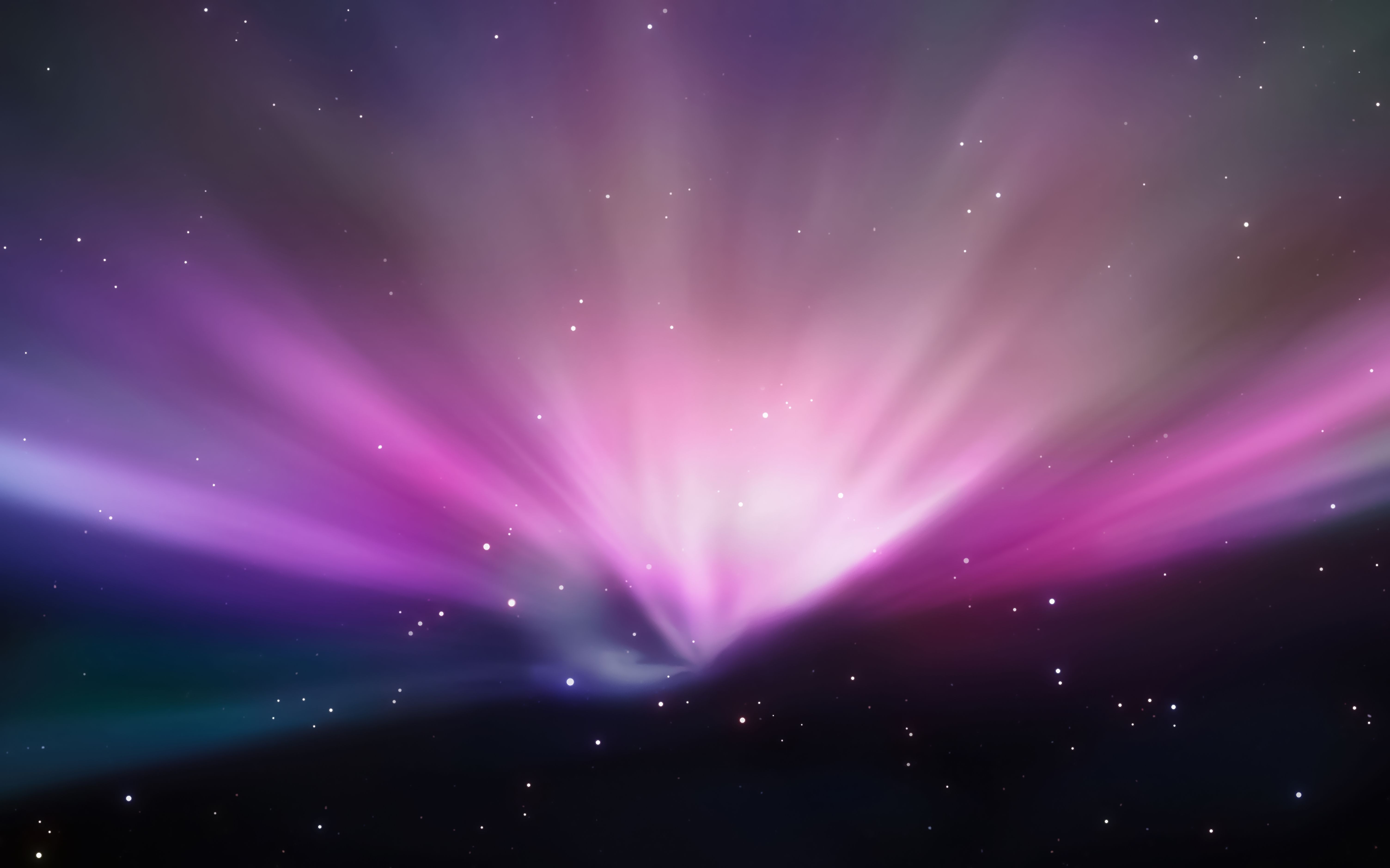 Mac OS X Leopard, Aurora, Lila, Sterne, Weltraum, 16:10, 6K-Hintergrundbild für den Desktop