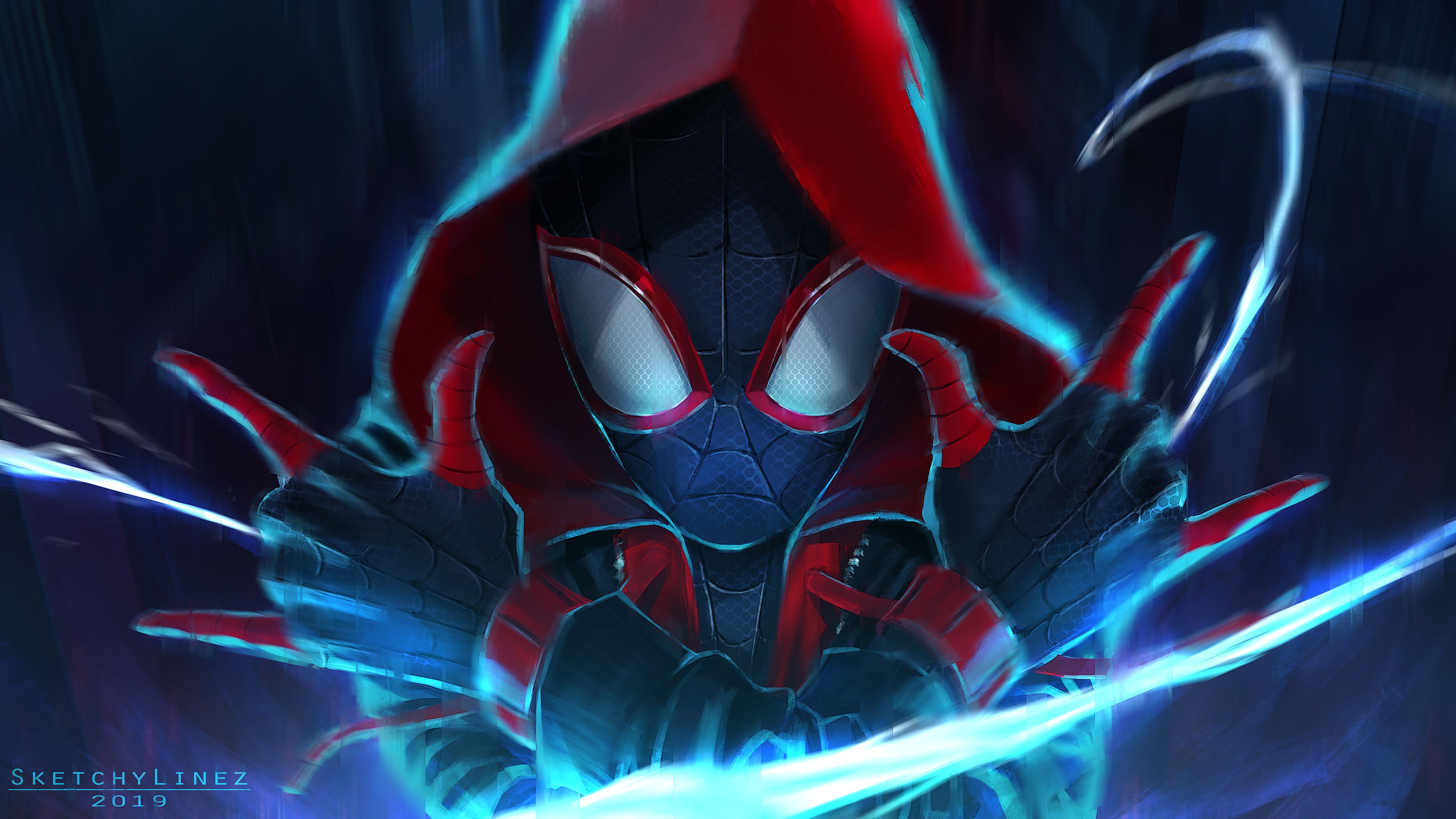 Miles Morales, Spider-Man, Spider-Man: A New Universe, Marvel, Kapuze, 4K, Windows-Hintergrundbild