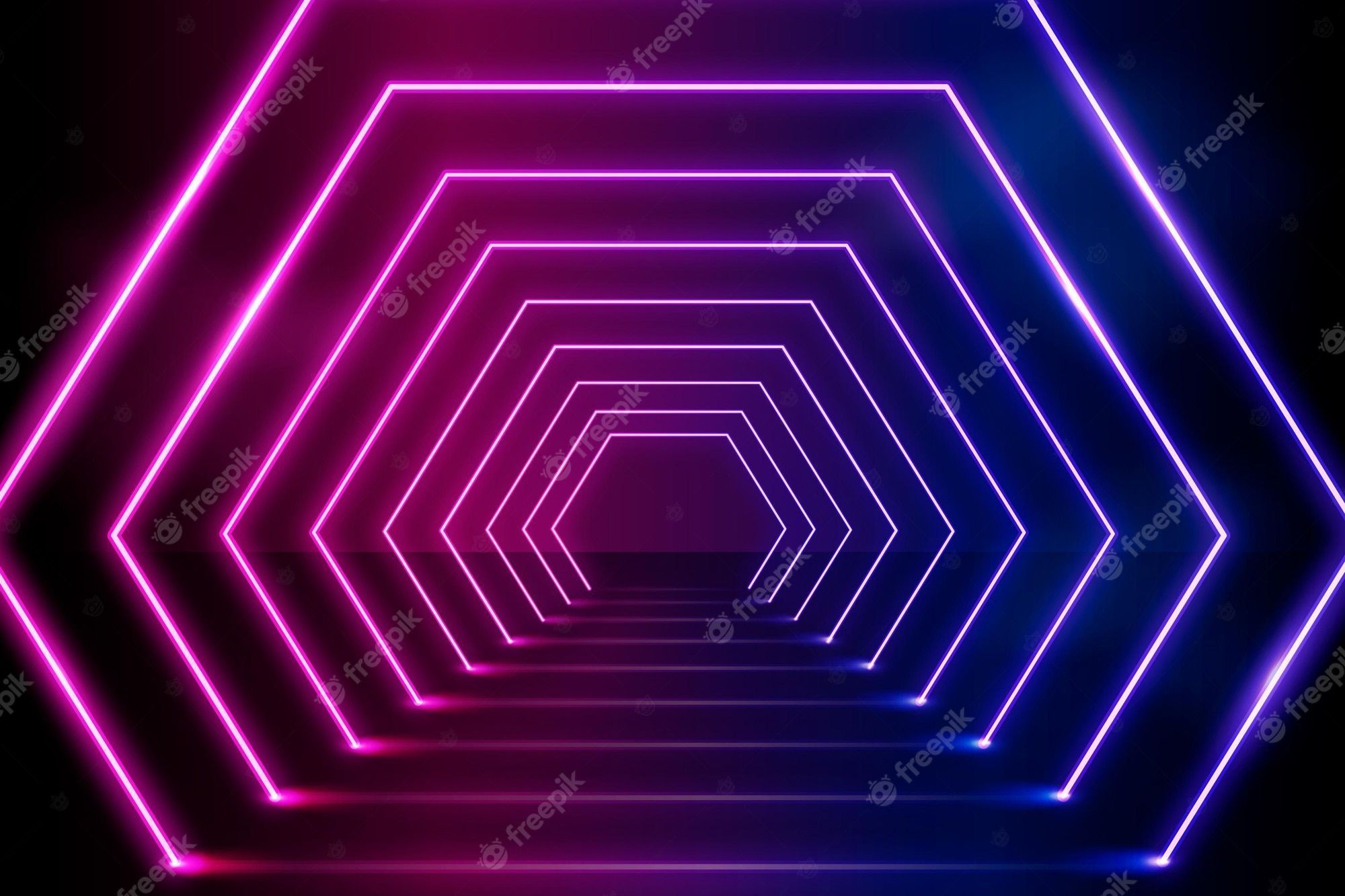 Sechseck-Tunnel, Tunnel, Pink, Lila, Perspektive, Full HD, Desktop-Hintergrund für Windows