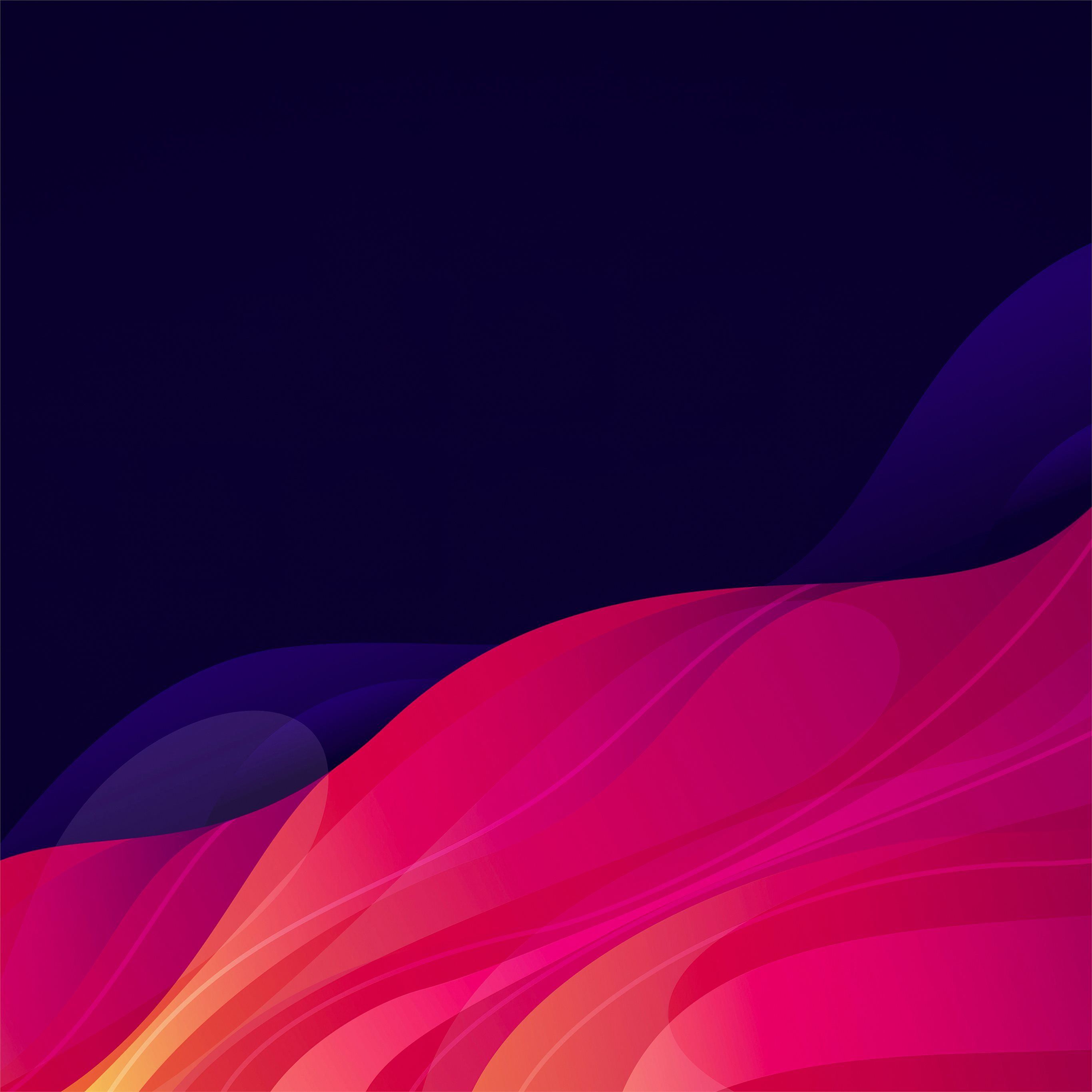 Wellen, Farbverlauf, Pink, Dunkelblau, Abstrakt, 2K, iPad-Hintergrundbild