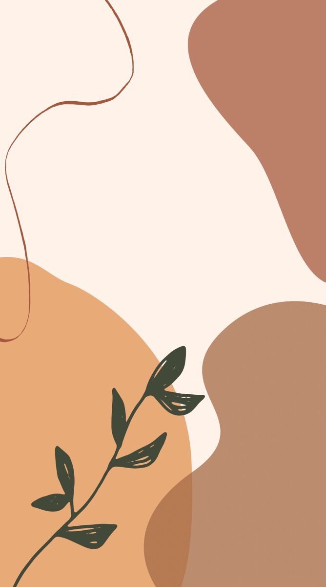Boho, Organische Formen, Zweig, Erdtöne, Linienkunst, Hochformat, Hintergrundbild fürs Smartphone
