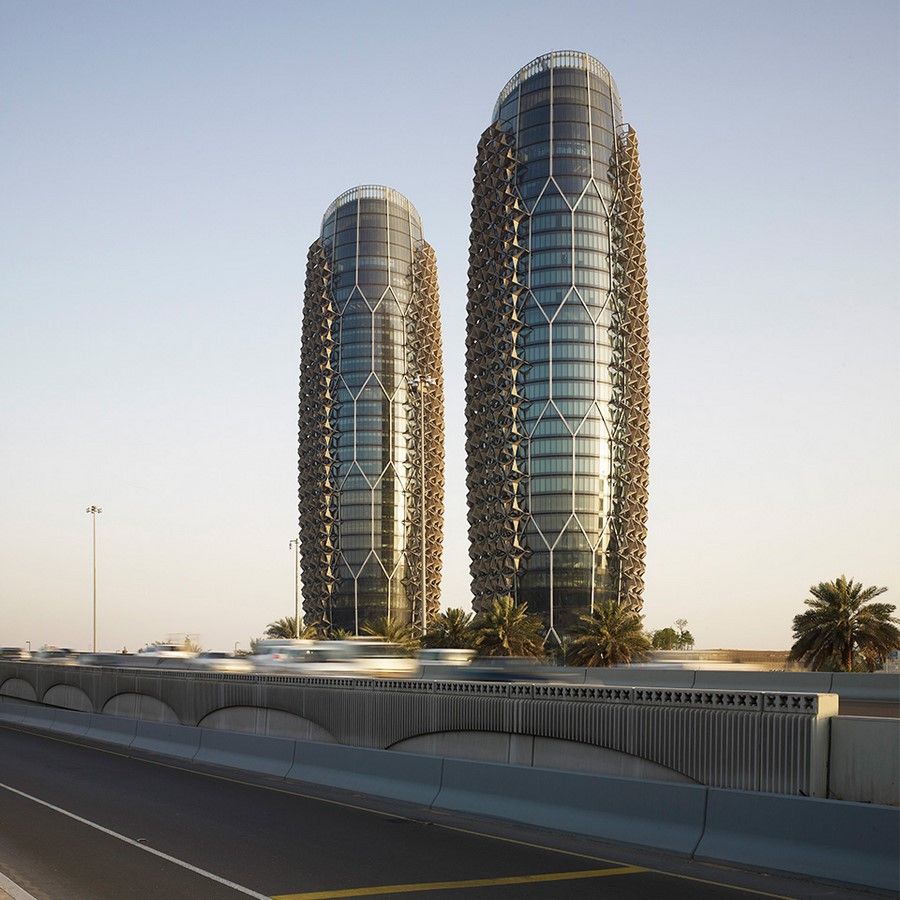 Al Bahar Towers, Abu Dhabi, Architektur, Straße, Hintergrundbild für iPad und Tablet