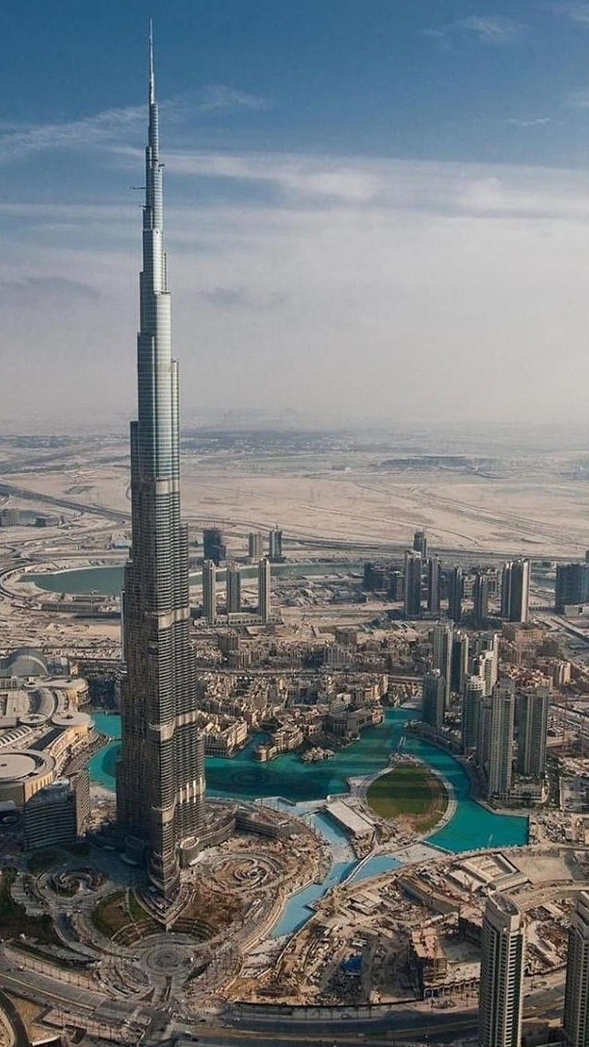 Burj Khalifa, Dubai, Luftaufnahme, Downtown Dubai, HD, Hintergrundbild fürs Handy
