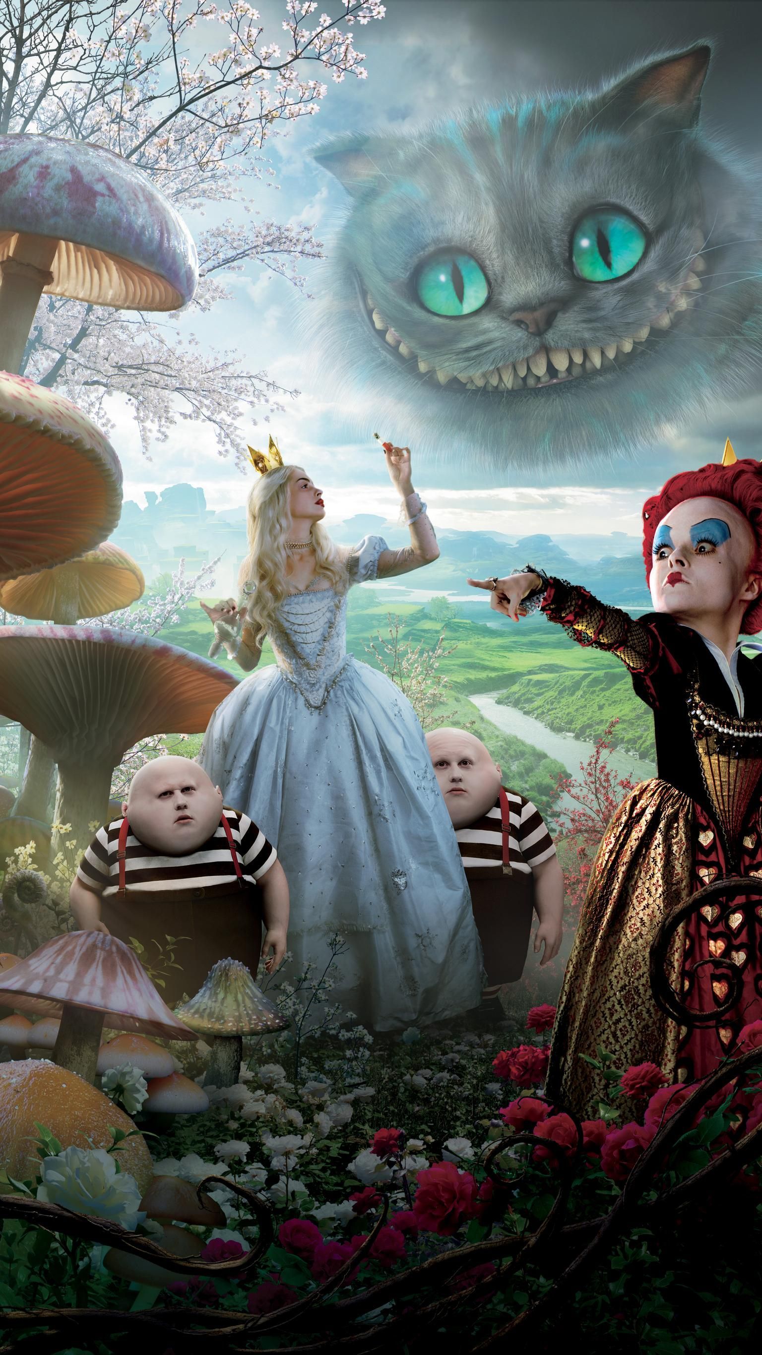 Alice im Wunderland (2010), Alice, Rote Königin, Grinsekatze, Tim Burton, Sperrbildschirm fürs iPhone
