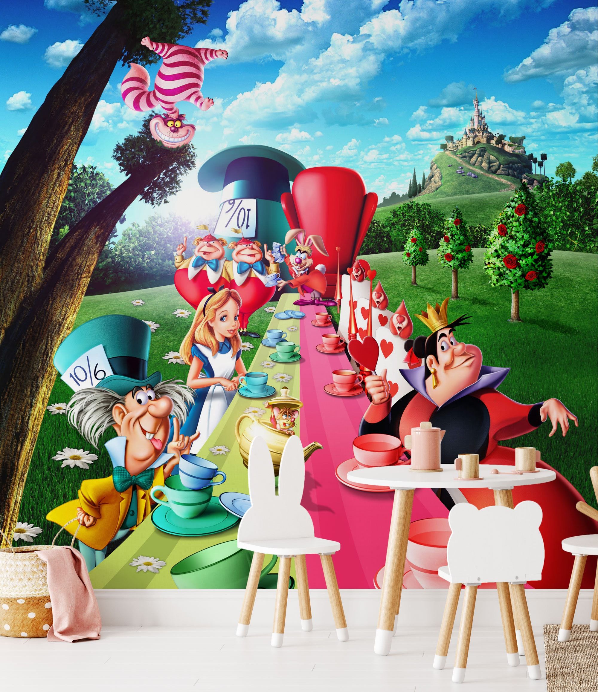 Alice im Wunderland (1951), Disney, Teeparty, Fototapete, Kinderzimmer, QHD+, iPad-Hintergrundbild