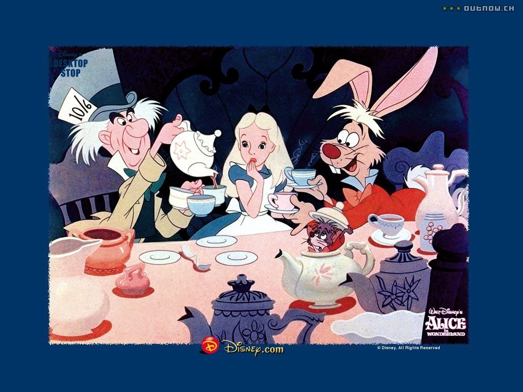 Alice im Wunderland (1951), Disney, Teeparty, Märzhase, Verrückter Hutmacher, Alice, iPad-Hintergrundbild