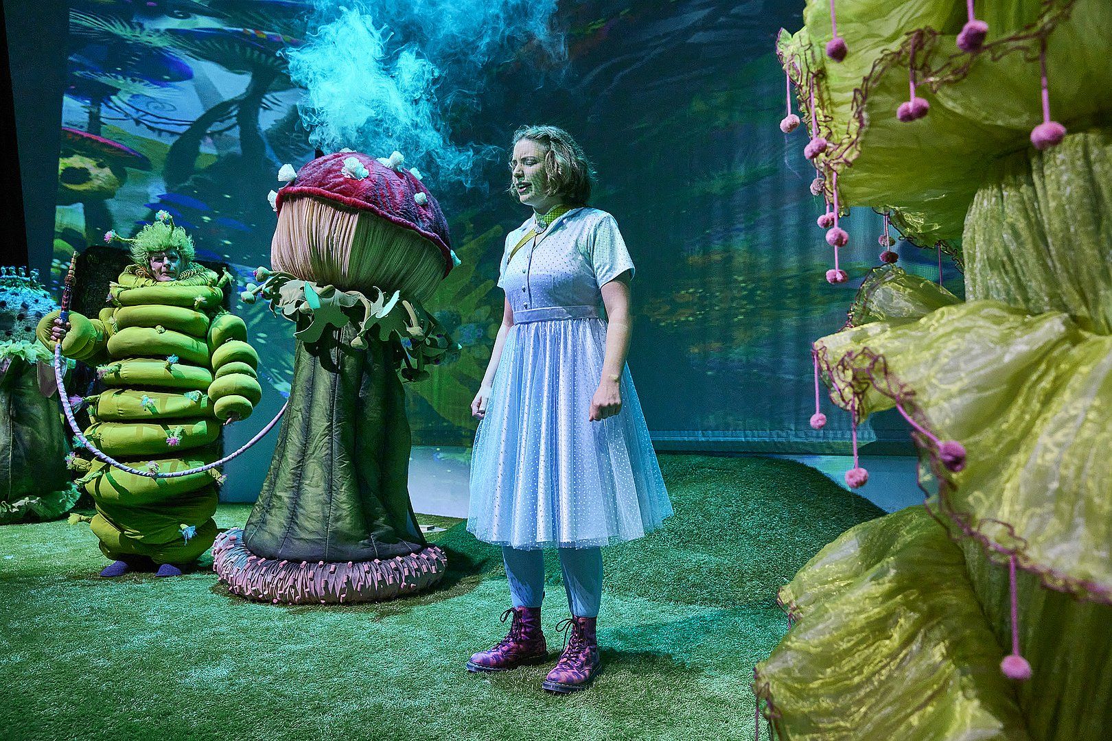 Alice im Wunderland (2010), Alice, Dideldum und Dideldei, Pilze, Fantasywald, HD Wallpaper