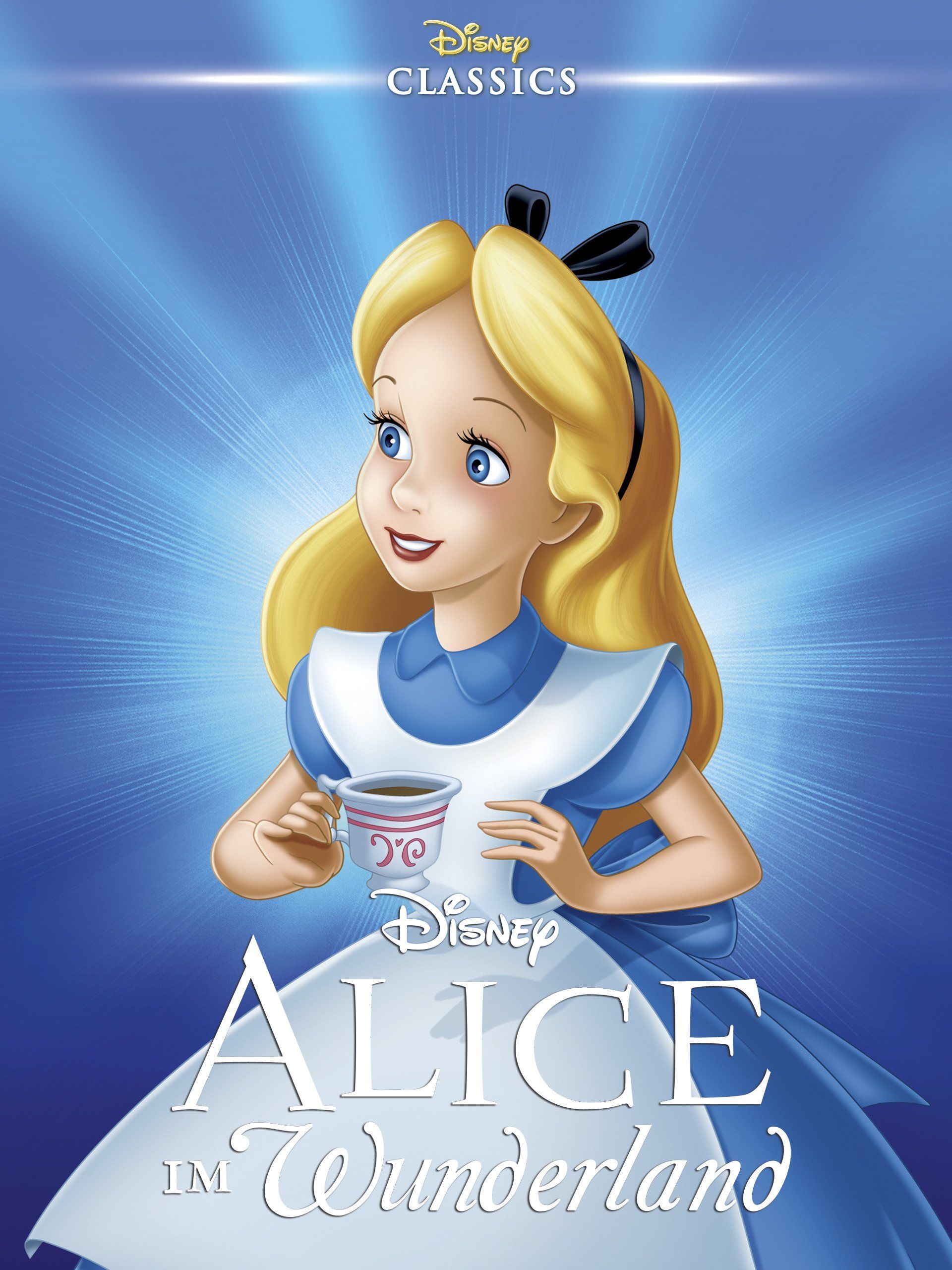 Alice im Wunderland (1951), Disney Classics, Alice, Cover, Blau, QHD+, Tablet-Hintergrund