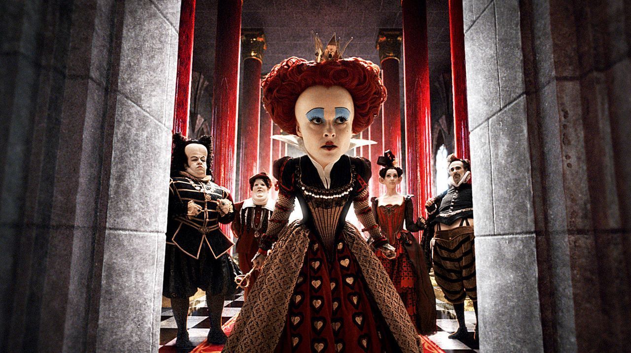 Alice im Wunderland (2010), Rote Königin, Helena Bonham Carter, Thronsaal, Rot, HD-PC-Hintergrundbild