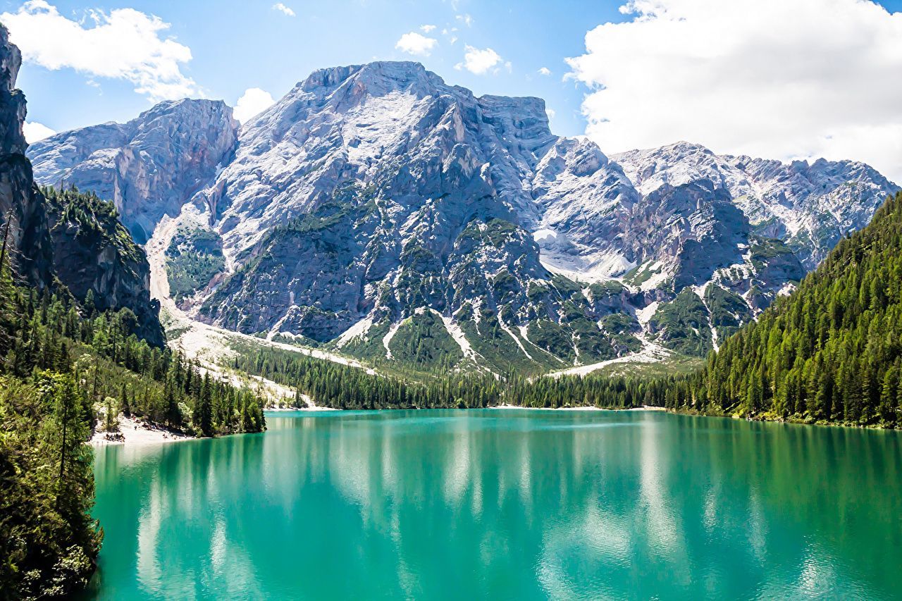 Pragser Wildsee, Lago di Braies, Seekofel, Dolomiten, Südtirol, Türkiser See, HD Wallpaper